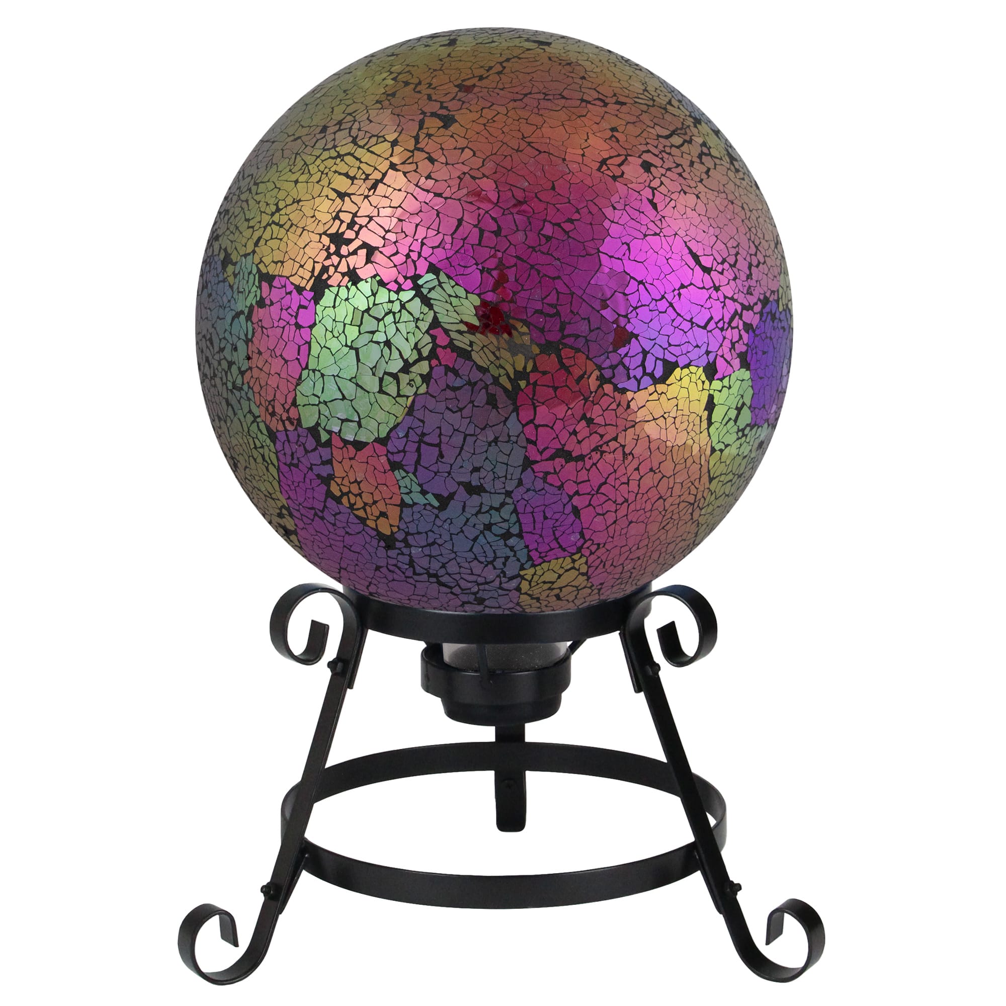 10" Pink Iridescent Mosaic Reflective Glass Garden Gazing Ball
