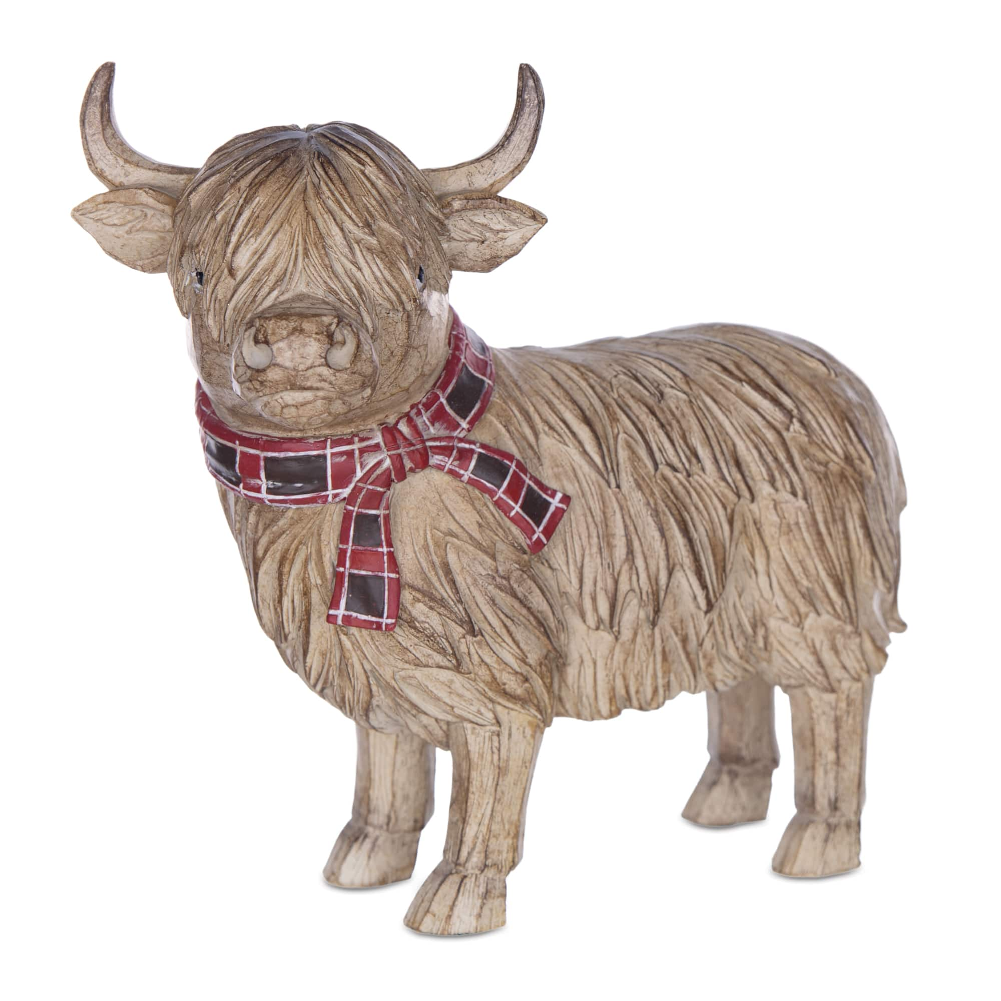 7.75&#x22; Winter Highland Cow Figurines Set