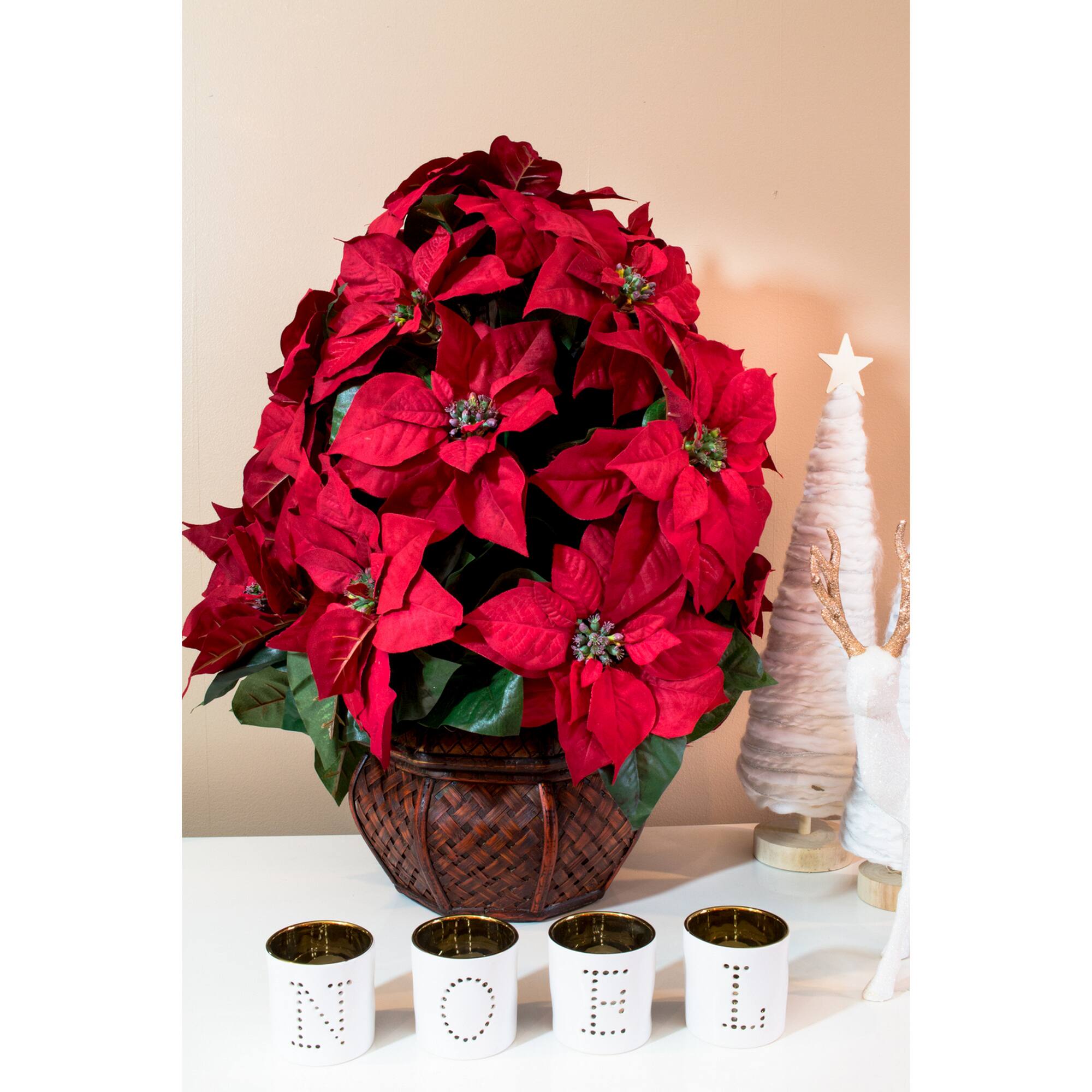 22" Potted Poinsettia with Decorative Planter