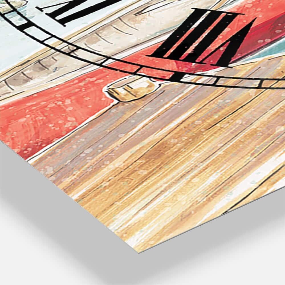 Designart Lake House Canoes I 3 Panel Wall Clock