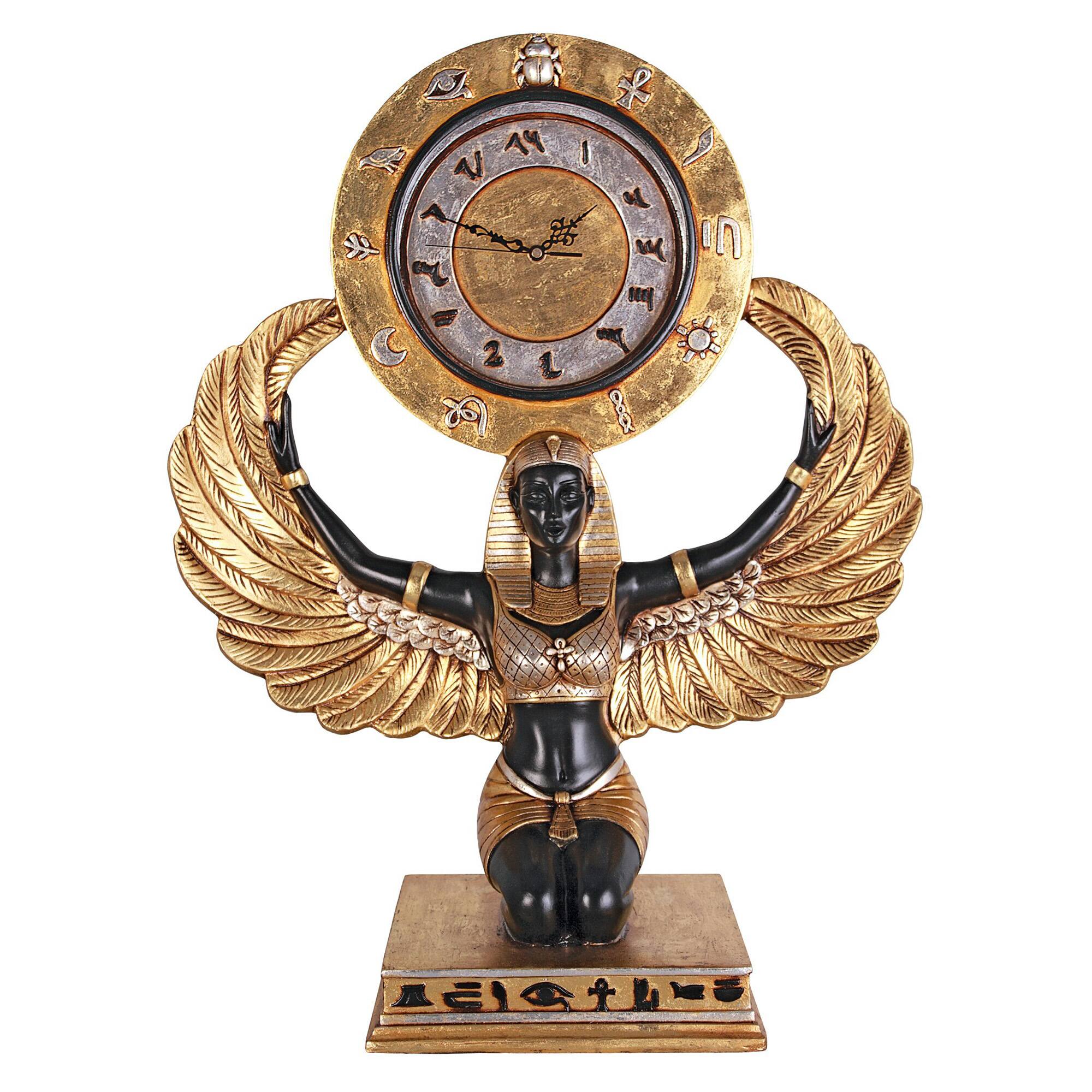 Design Toscano 28" Egyptian Goddess Isis Grand-Scale Clock Statue