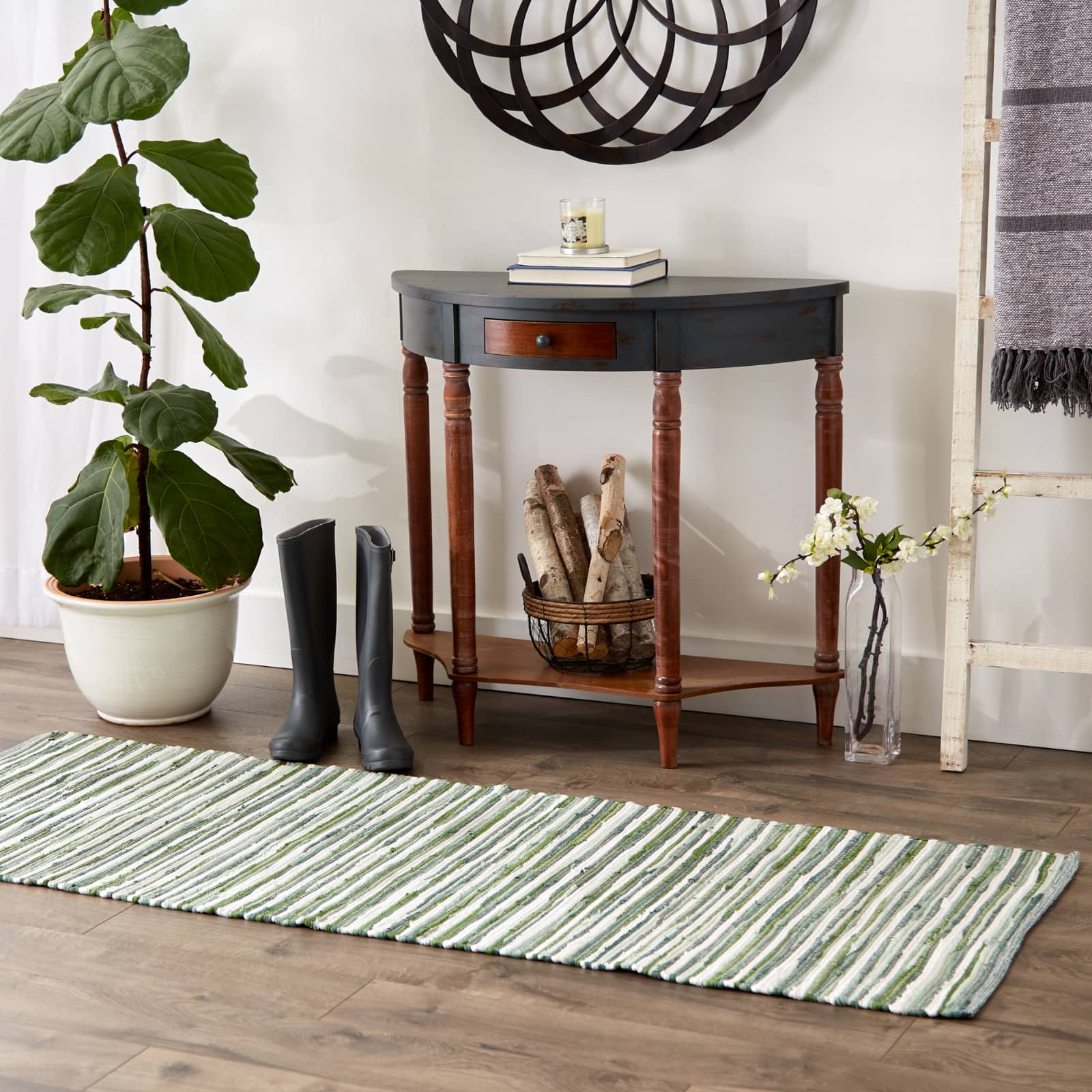 DII® Slim Stripe Cotton Chindi Rug, 2ft. x 6ft.