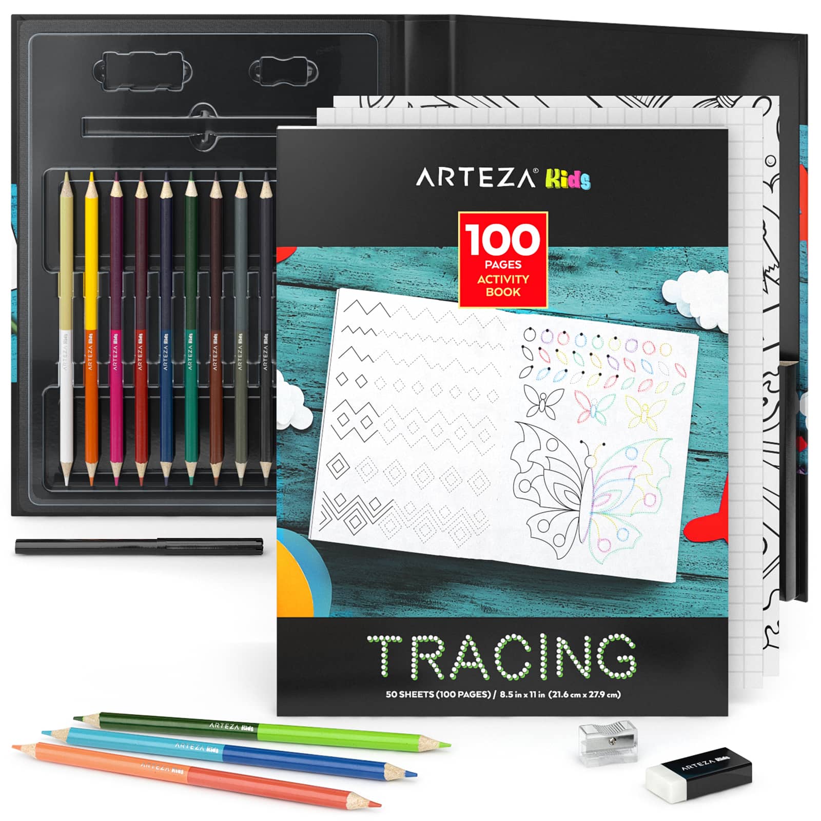 Arteza&#xAE; Kids Activity Book, Tracing, 50 pages