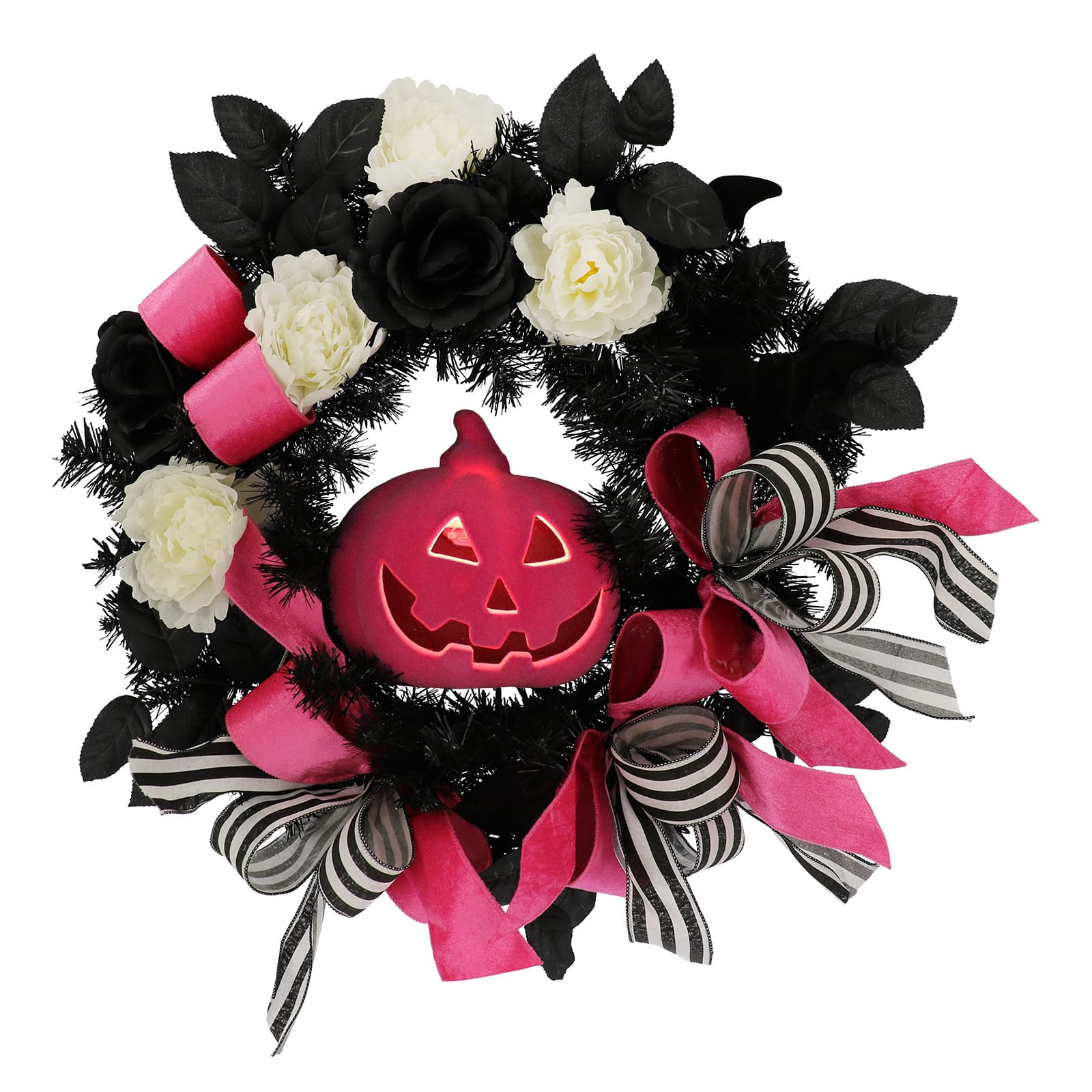 24&#x22; Pink Jack-o&#x27;-Lantern Wreath by Ashland&#xAE;