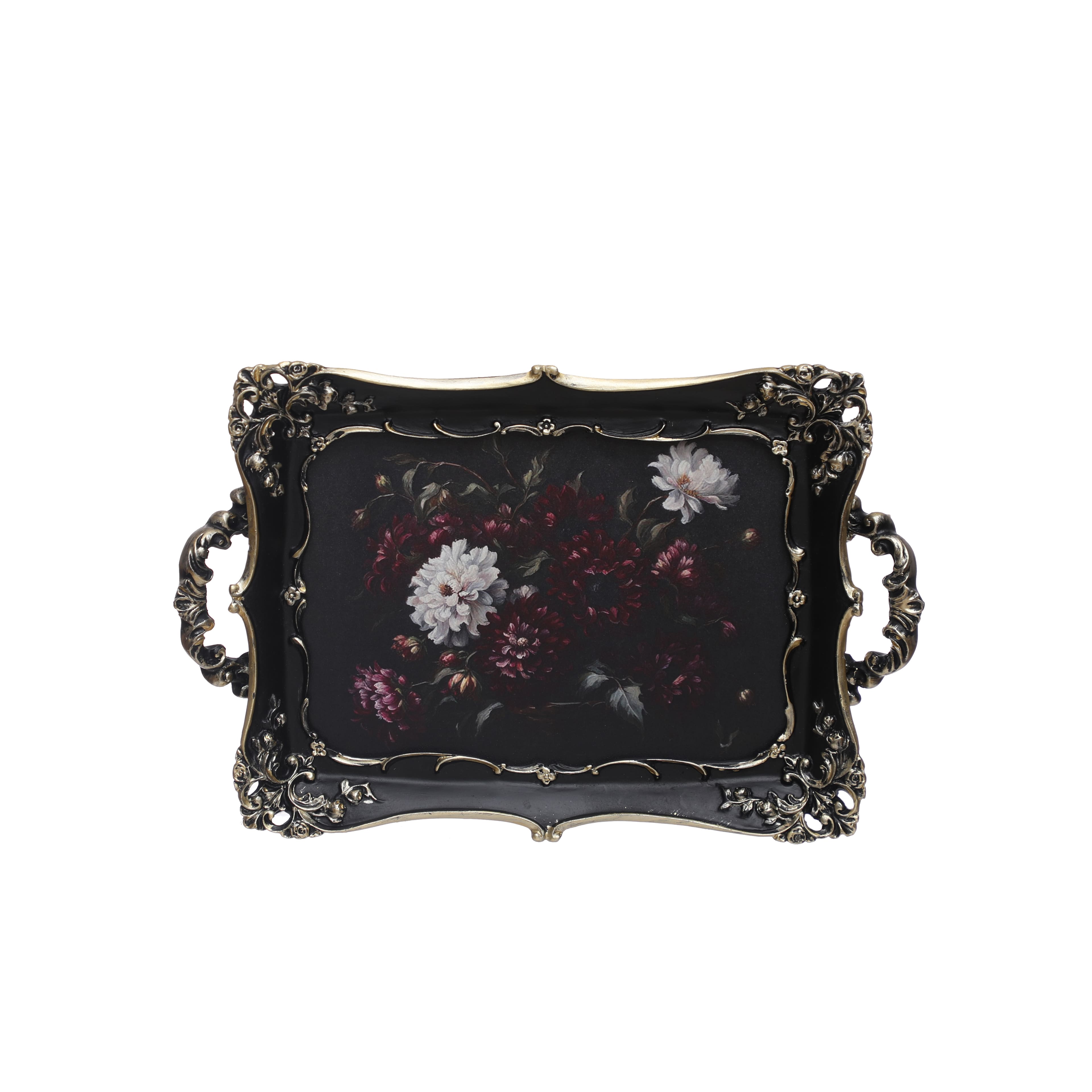 12&#x22; Dark Floral Tabletop Tray by Ashland&#xAE;