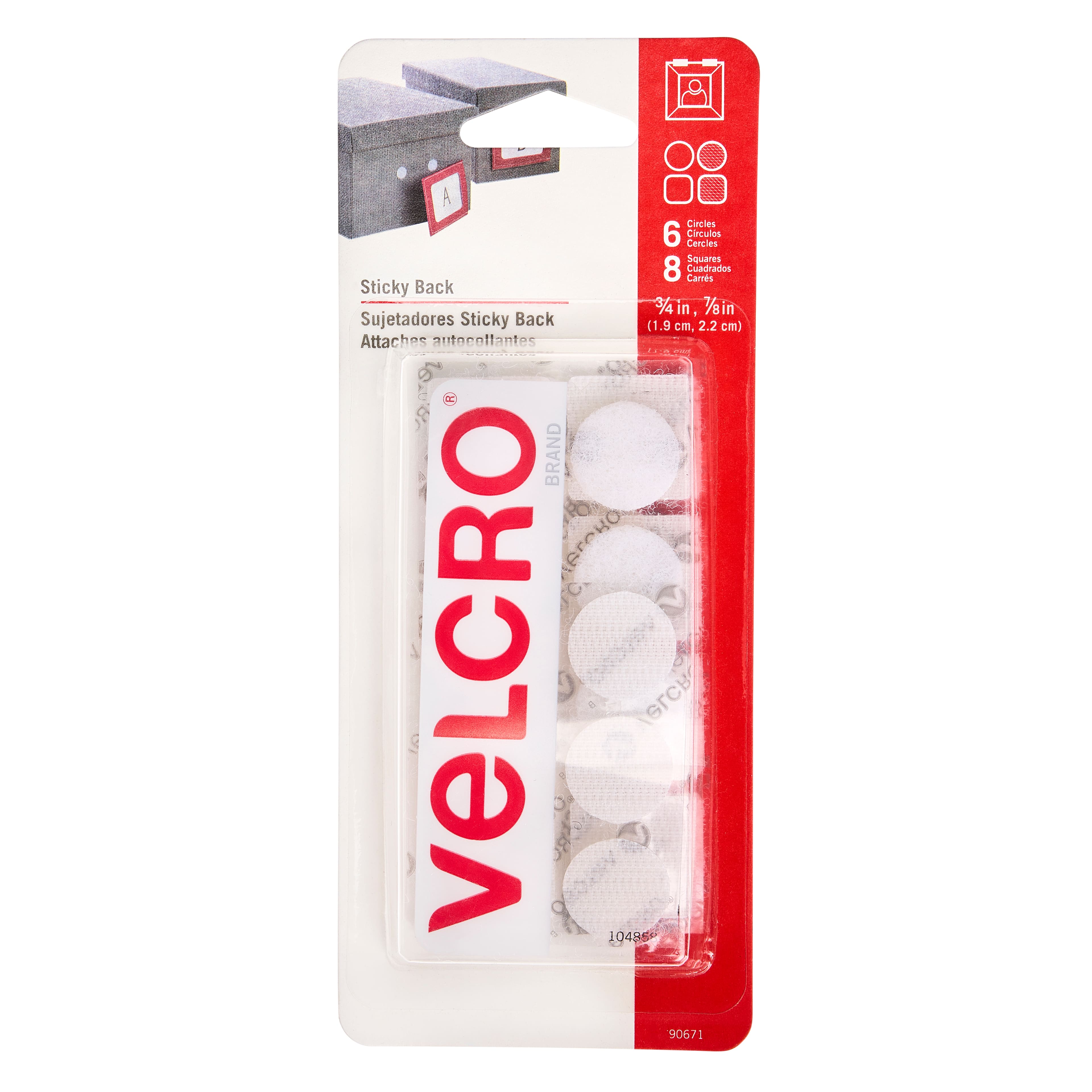 VELCRO® Brand Sticky Back Coins & Squares Value Pack