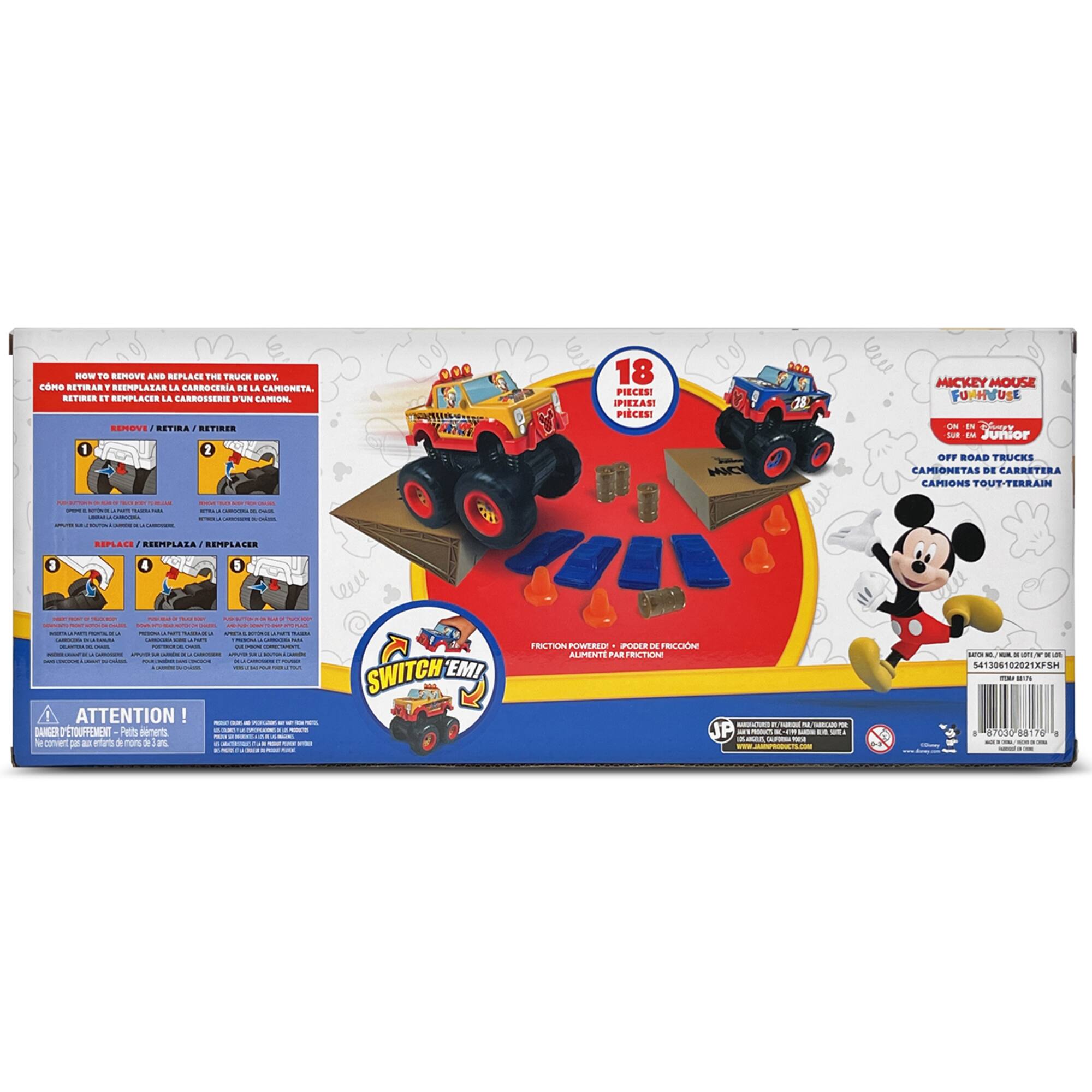 Jam'n Products Mickey 18 Piece Off-Road Monster Truck Playset