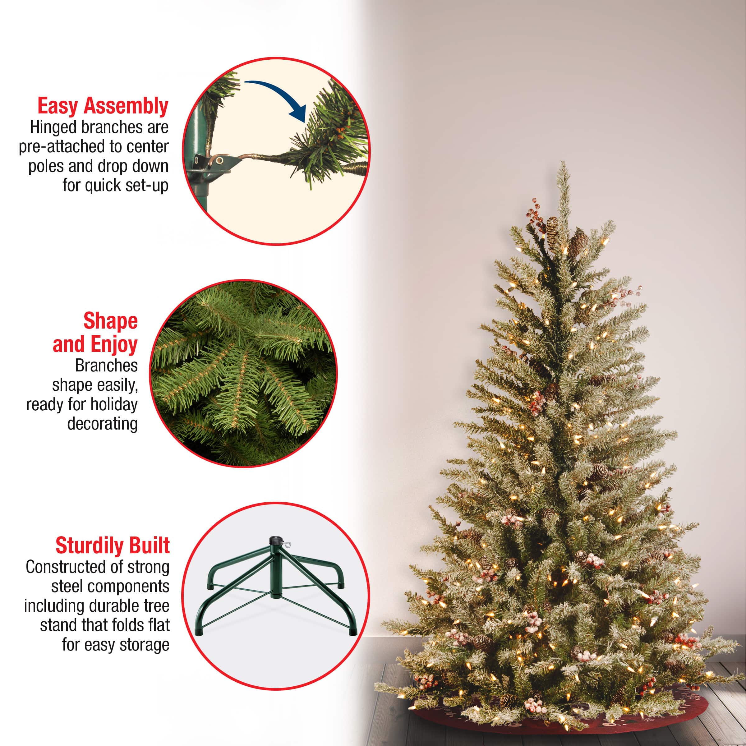 4.5 ft. Pre-Lit Dunhill&#xAE; Fir Artificial Christmas Tree, Clear Lights