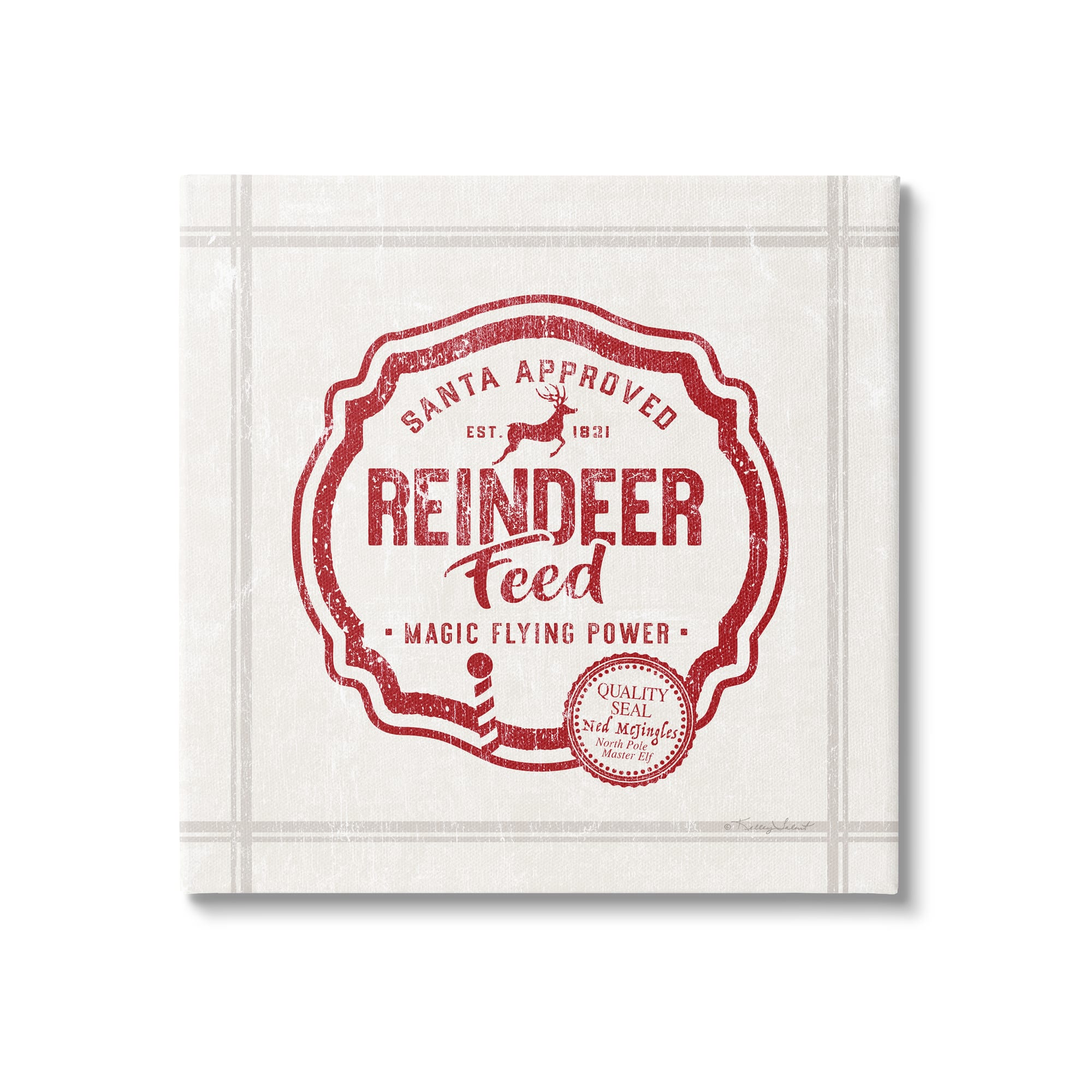 Stupell Industries Vintage Christmas Reindeer Feed Canvas Wall Art