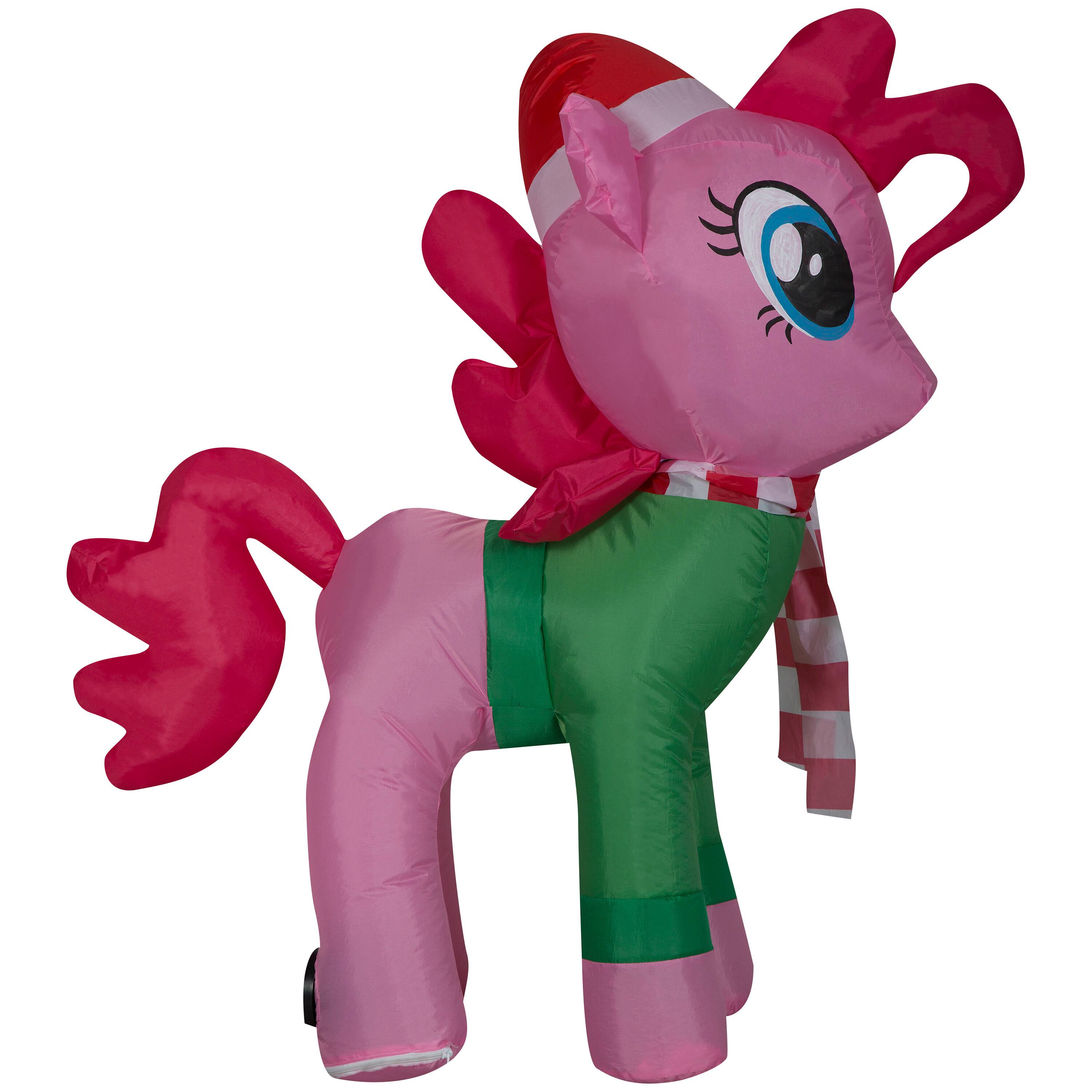 3ft. Airblown&#xAE; Inflatable Christmas Pinkie Pie with Santa Hat and Green Sweater