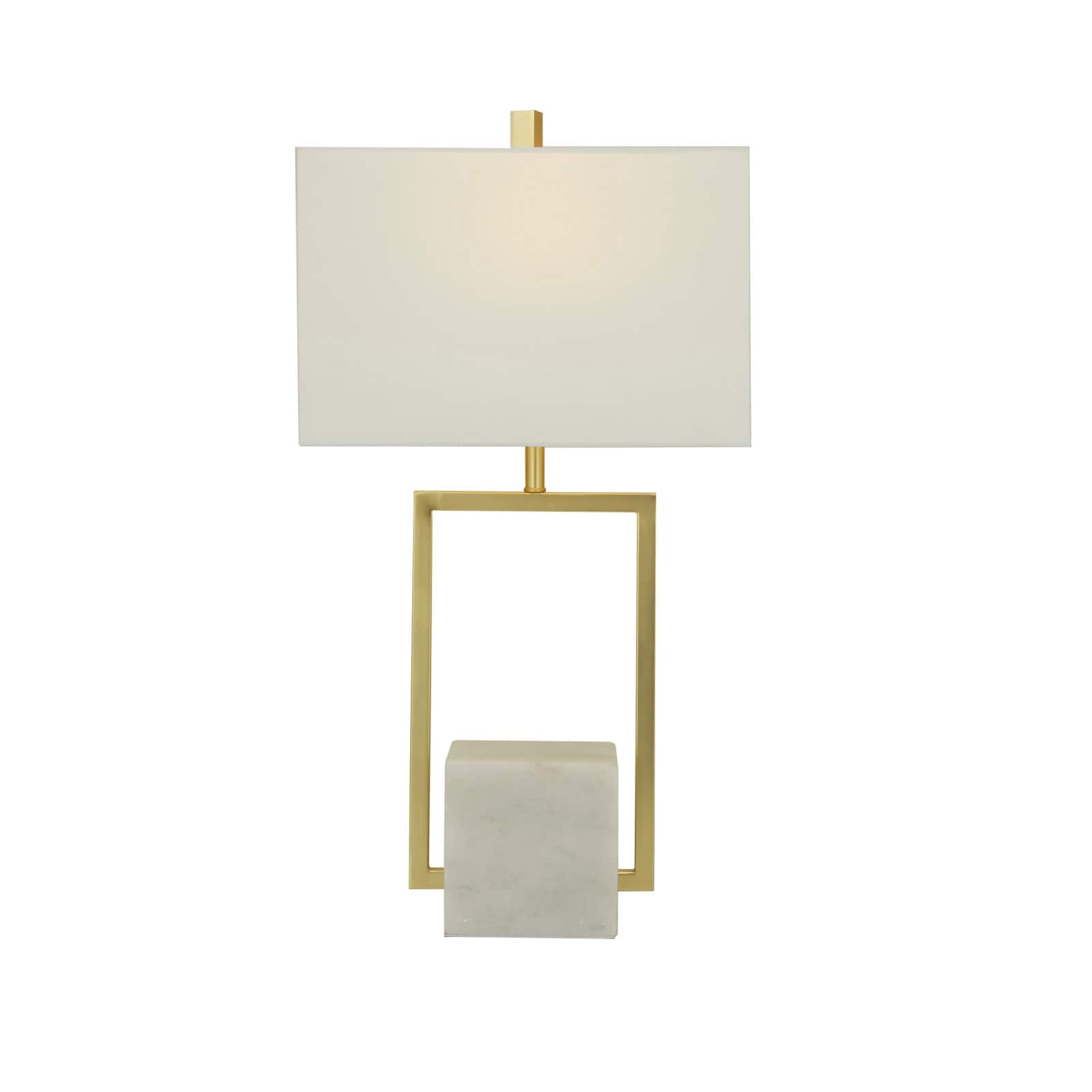 CosmoLiving by Cosmopolitan White Marble Modern Table Lamp, 27" x 15" x 9"