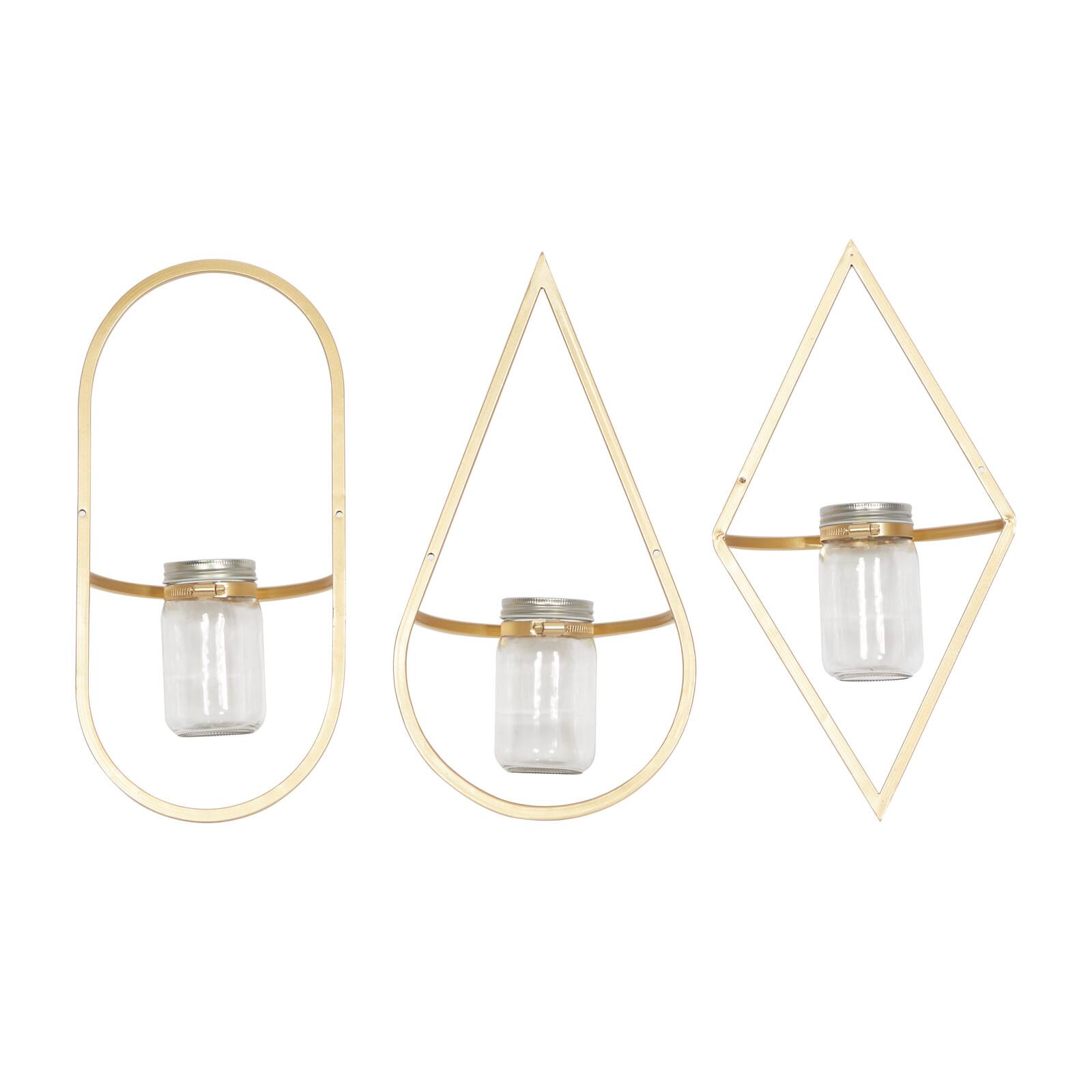 CosmoLiving by Cosmopolitan Gold Vase Metal Wall D&#xE9;cor Set, 3ct.