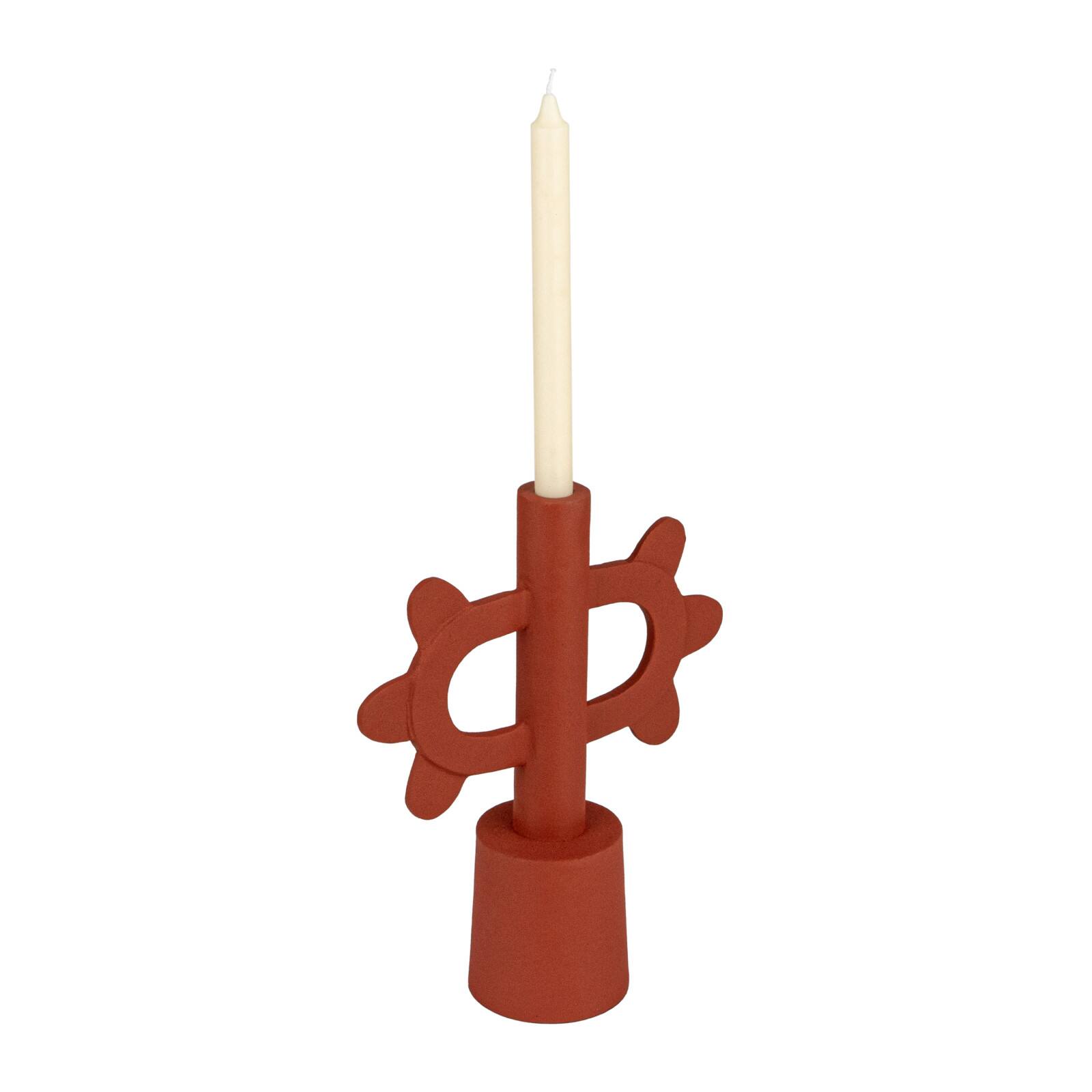 Hello Honey® 12.25" Terra-Cotta Color Scalloped Taper Candle Holder