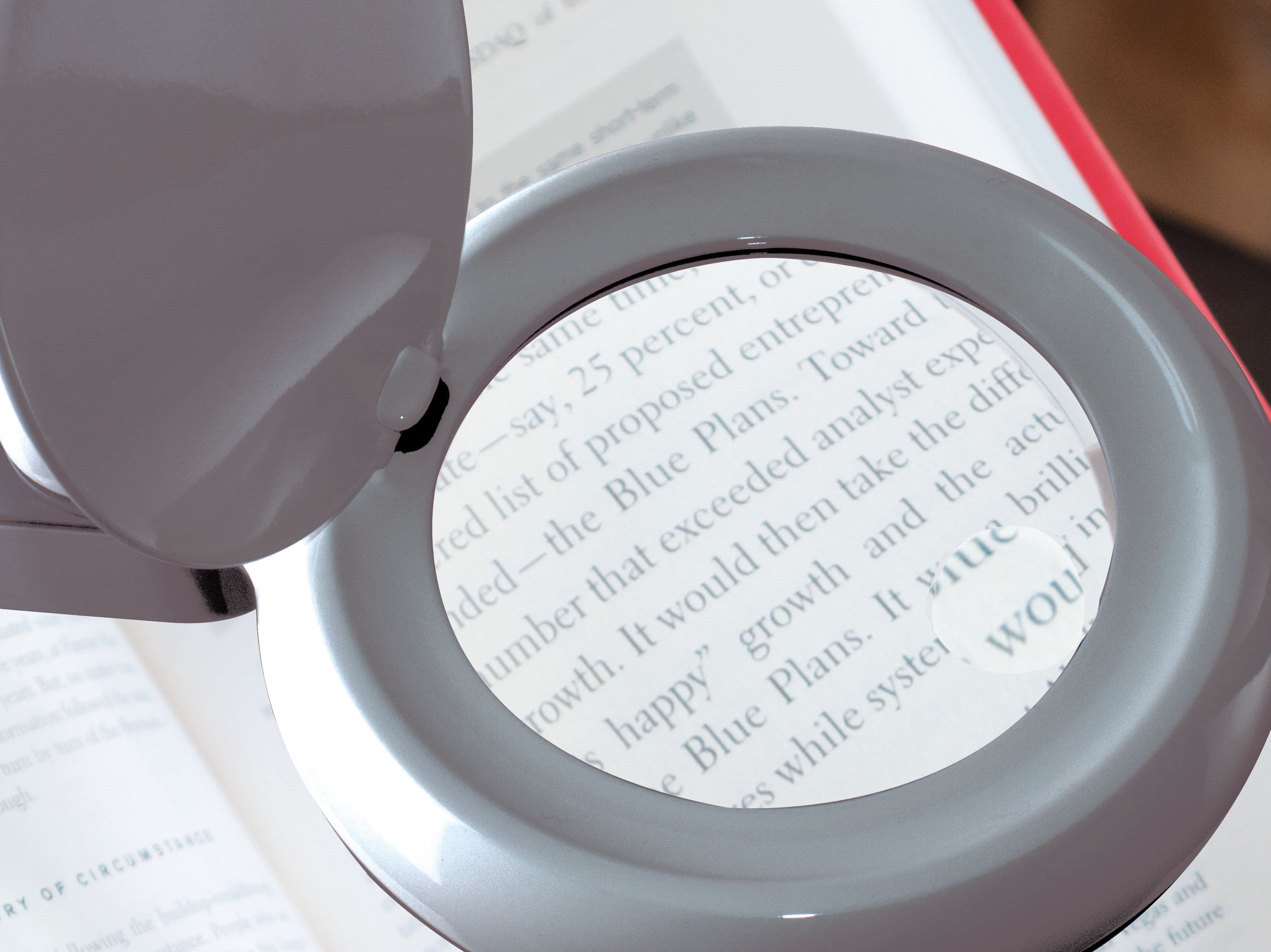 OttLite 14&#x22; Gray Space-Saving LED Magnifier Desk Lamp