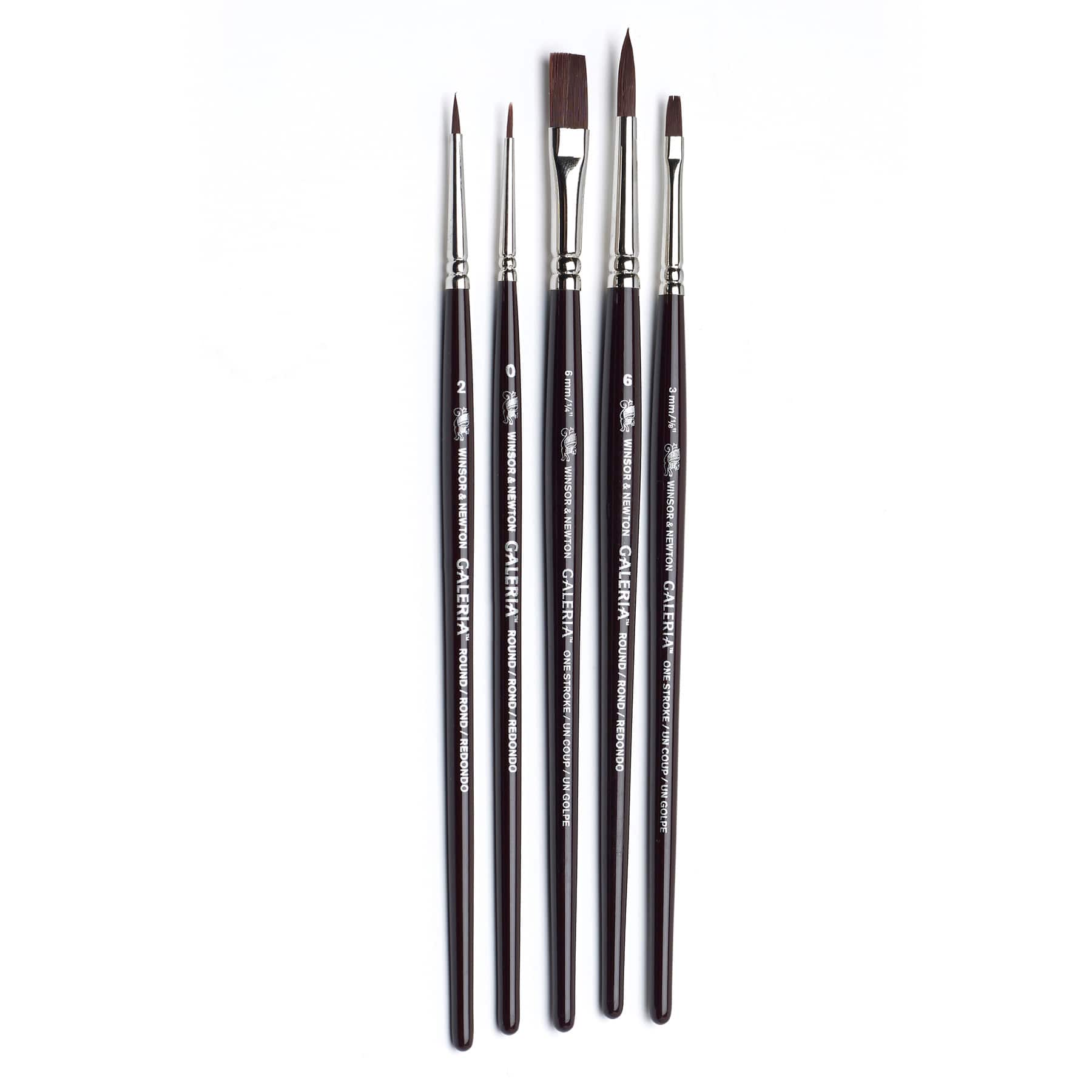 Winsor & Newton® Galeria® Short Handle Brush 5 Pack