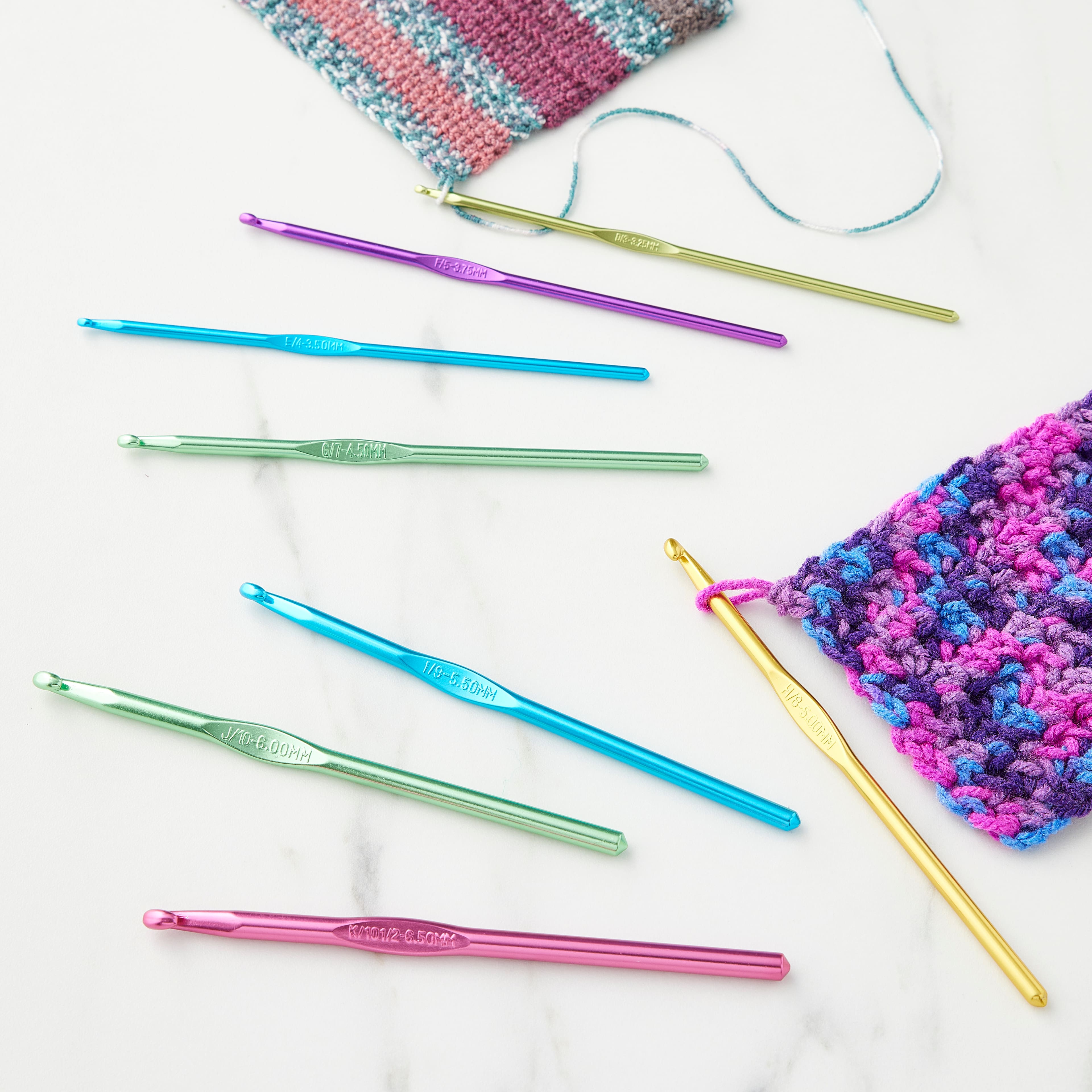 10 Sizes Premium Aluminum Knitting Crochet Hook Set with Storage