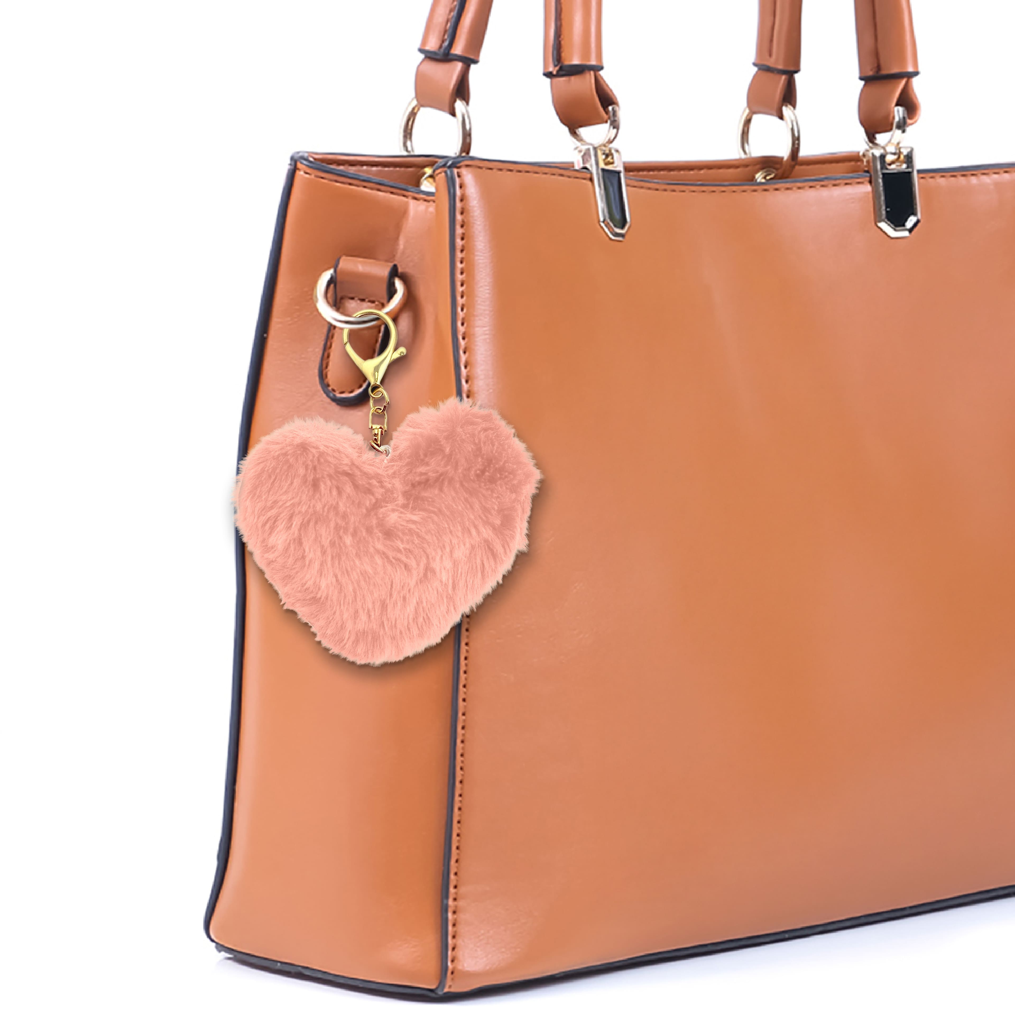 Blue Moon Studio&#x2122; Pink Fuzzy Heart Bag Charm