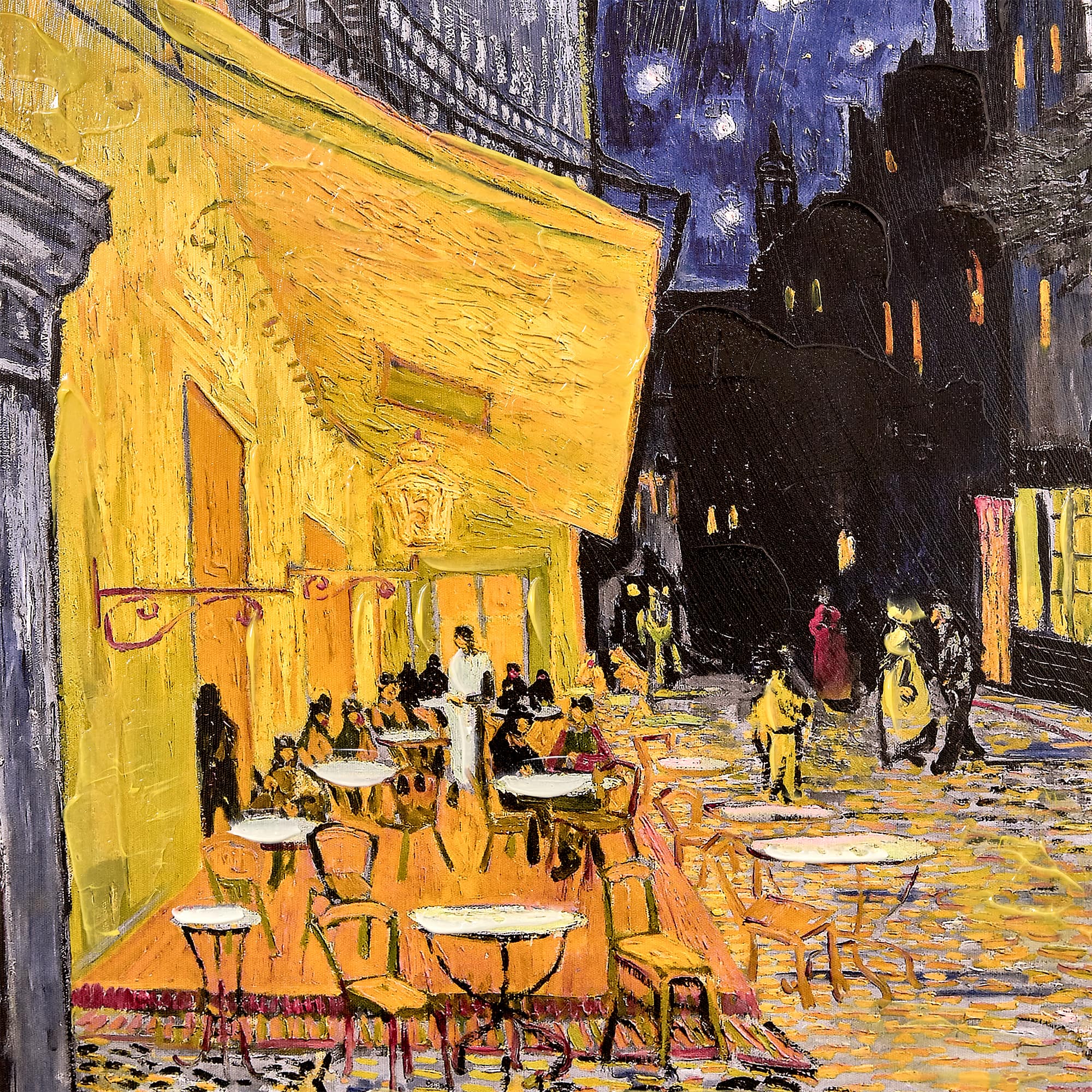 American Art Decor Ornate Framed Cafe Terrace at Night Canvas Print by Vincent van Gogh - 28" x 31.75"