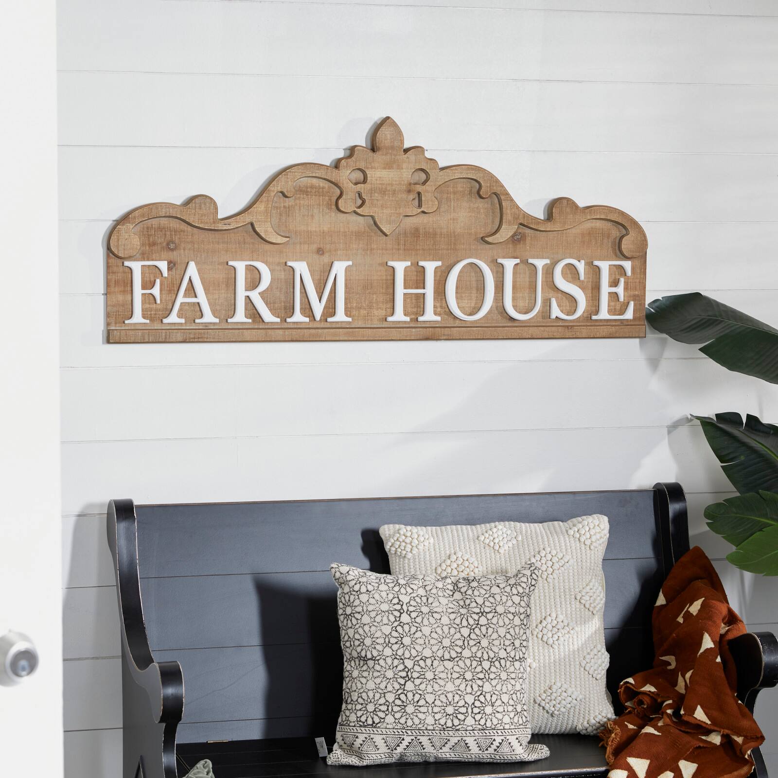 Brown Wood Farmhouse Wall Decor 19&#x22; x 47&#x22; x 1&#x22;