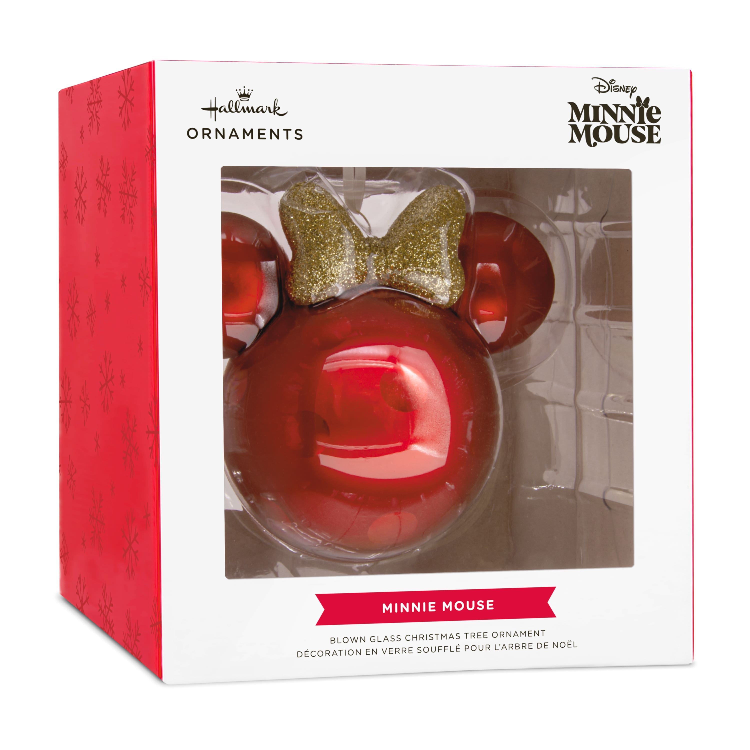 Disney&#xAE; 4.25&#x22; Minnie Mouse Ears Icon Glass Christmas Ornament