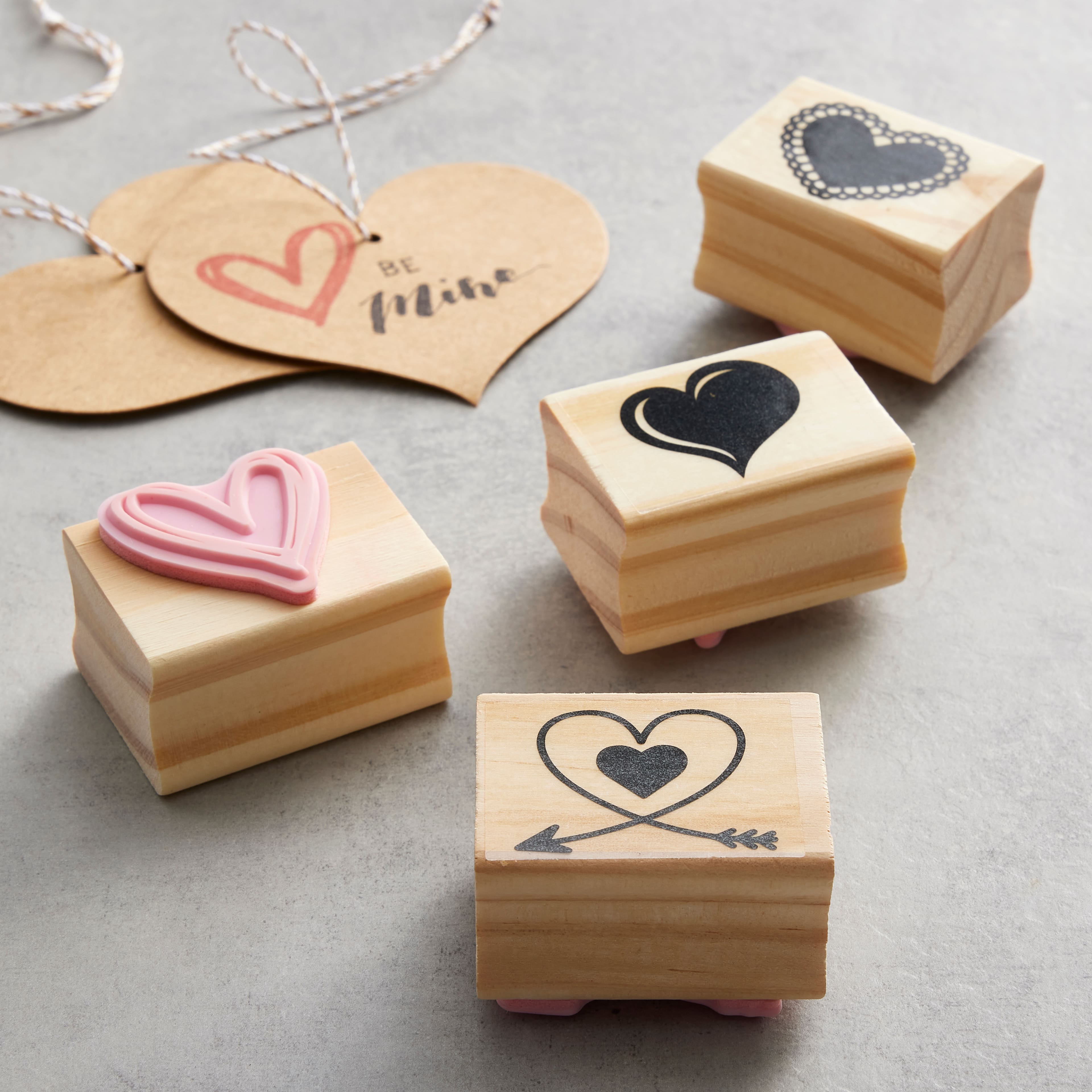 6 Packs: 4 ct. (24 total) Heart Wood Stamp Set by Recollections&#x2122;