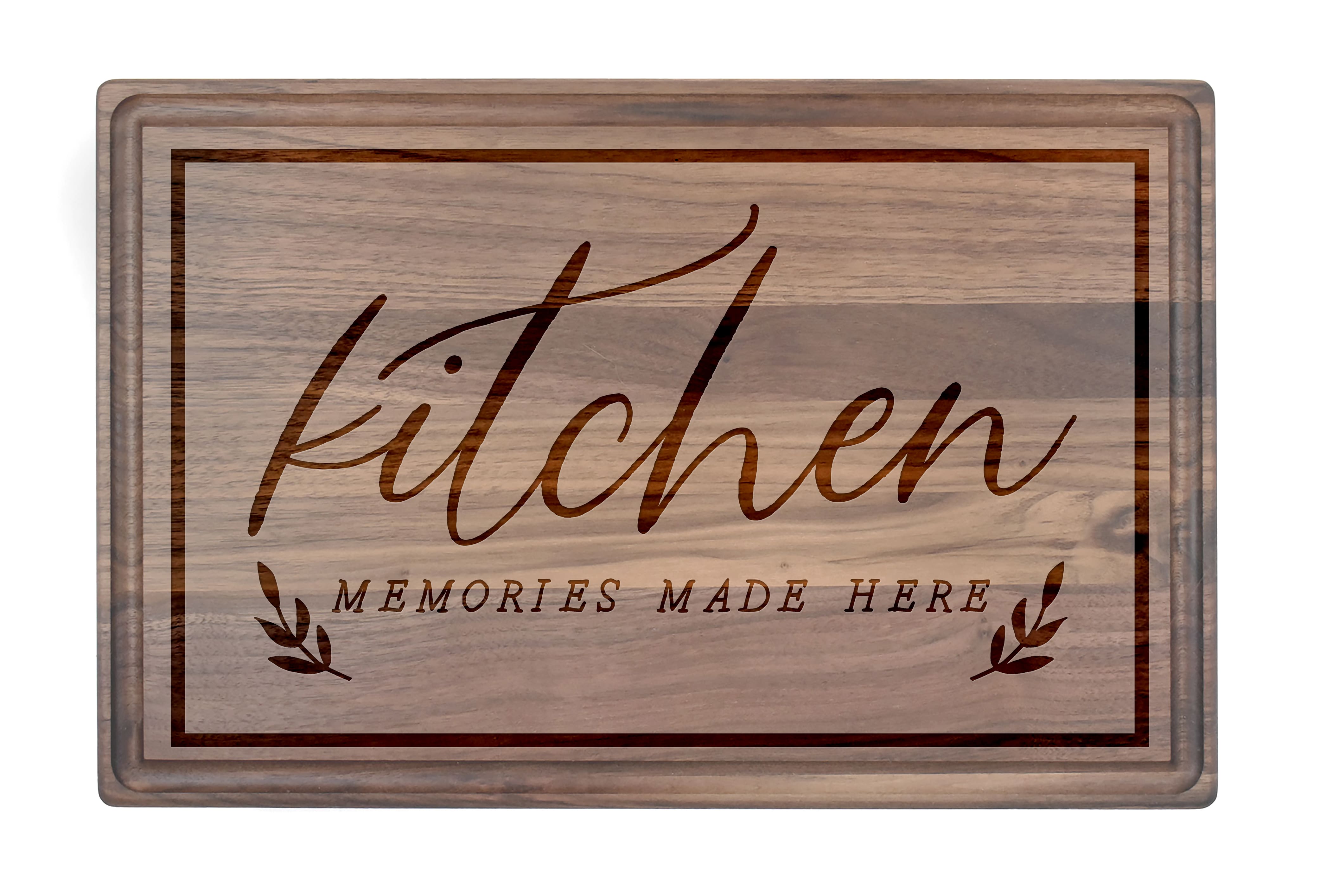 Kitchen Memories Made Here 17" x 11" Walnut Cutting Board