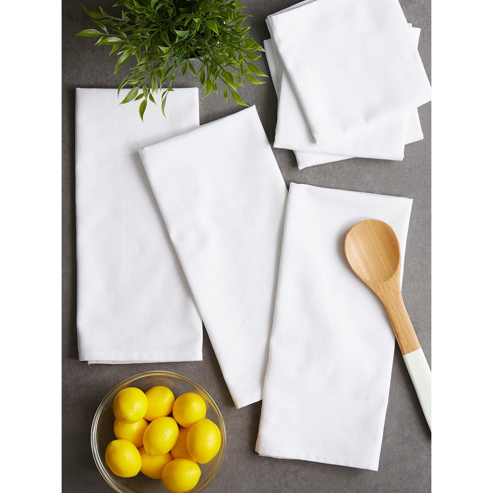 DII&#xAE; White Flat Woven Dishtowels, 6ct.