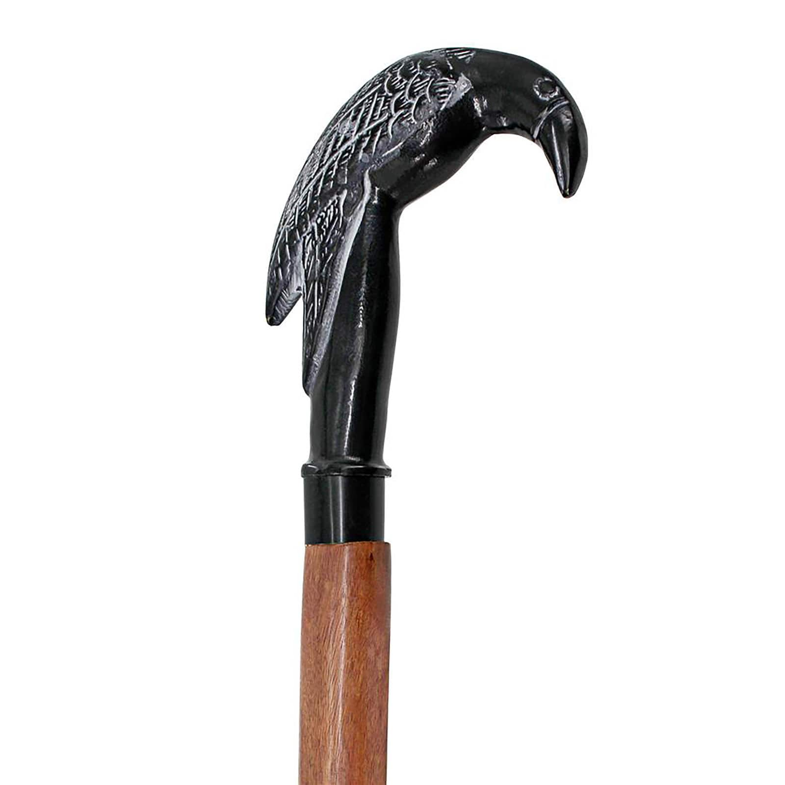 Design Toscano Poe&#x27;s Mystic Raven Solid Hardwood Walking Stick