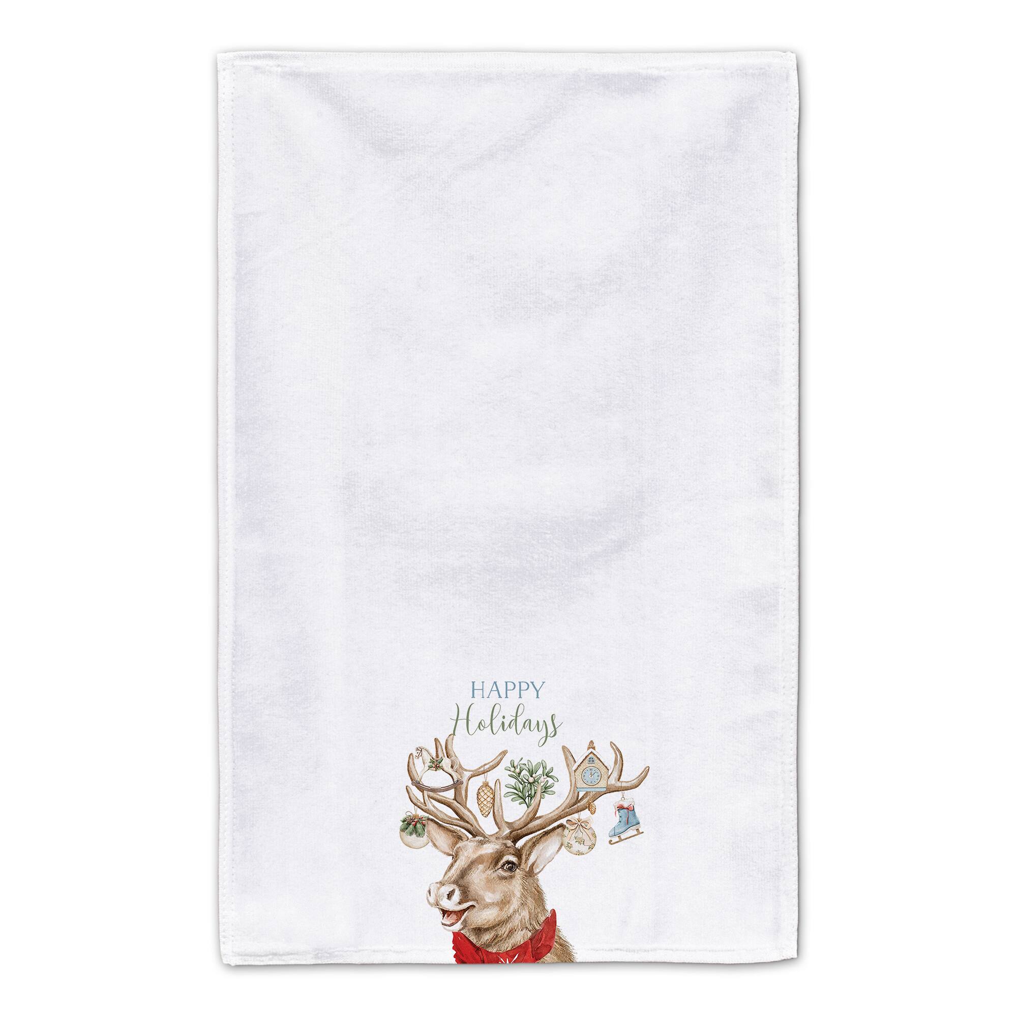 Holiday Deer Antlers Tea Towel Set