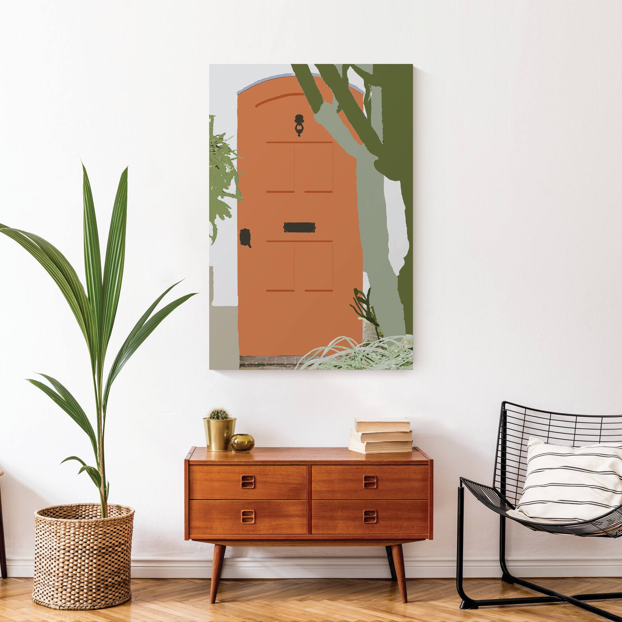 Door With Cactus 24&#x22; x 36&#x22; Canvas Wall Art