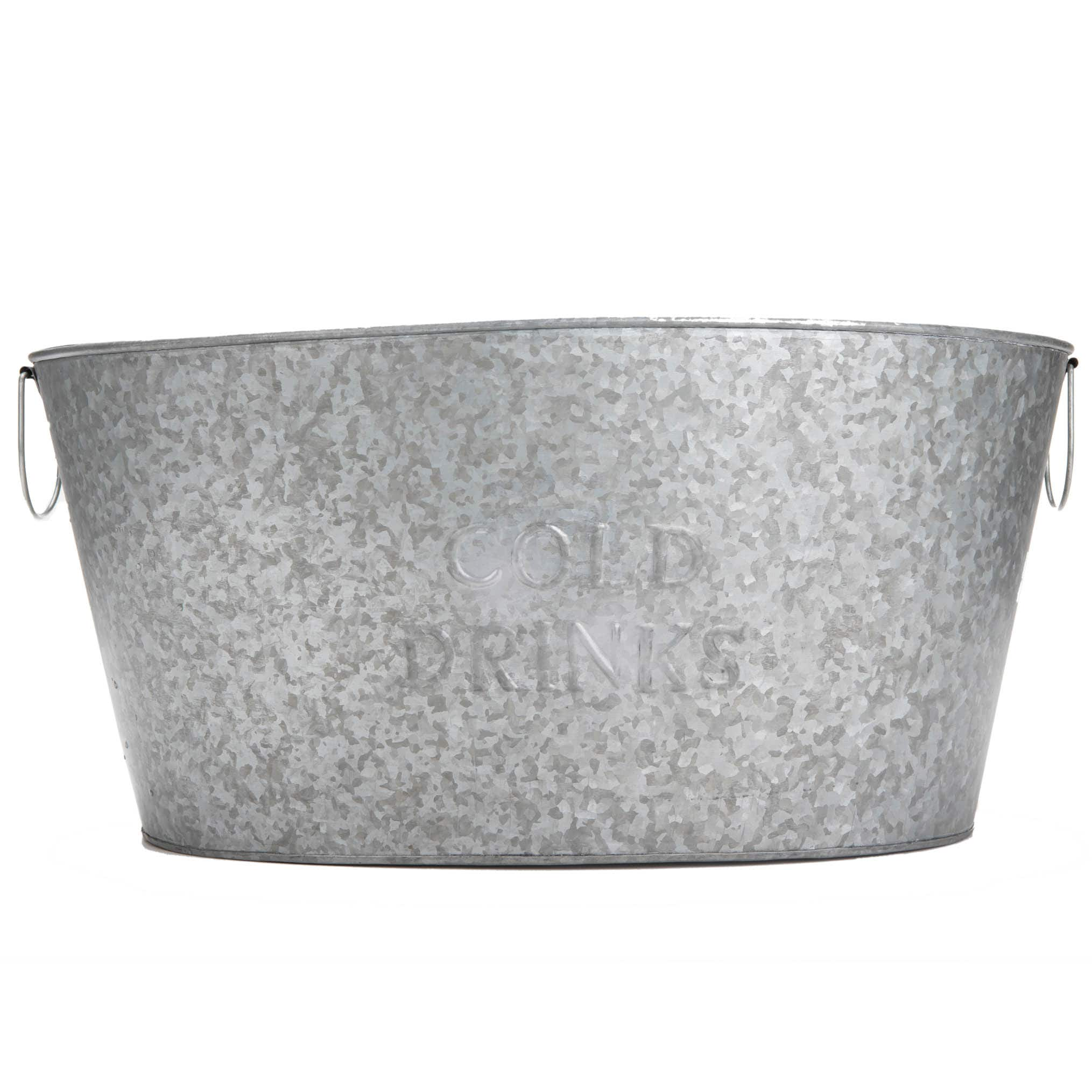 Mind Reader 12&#x27;&#x27; Large Round Galvanized Steel Beverage Tub with Handles