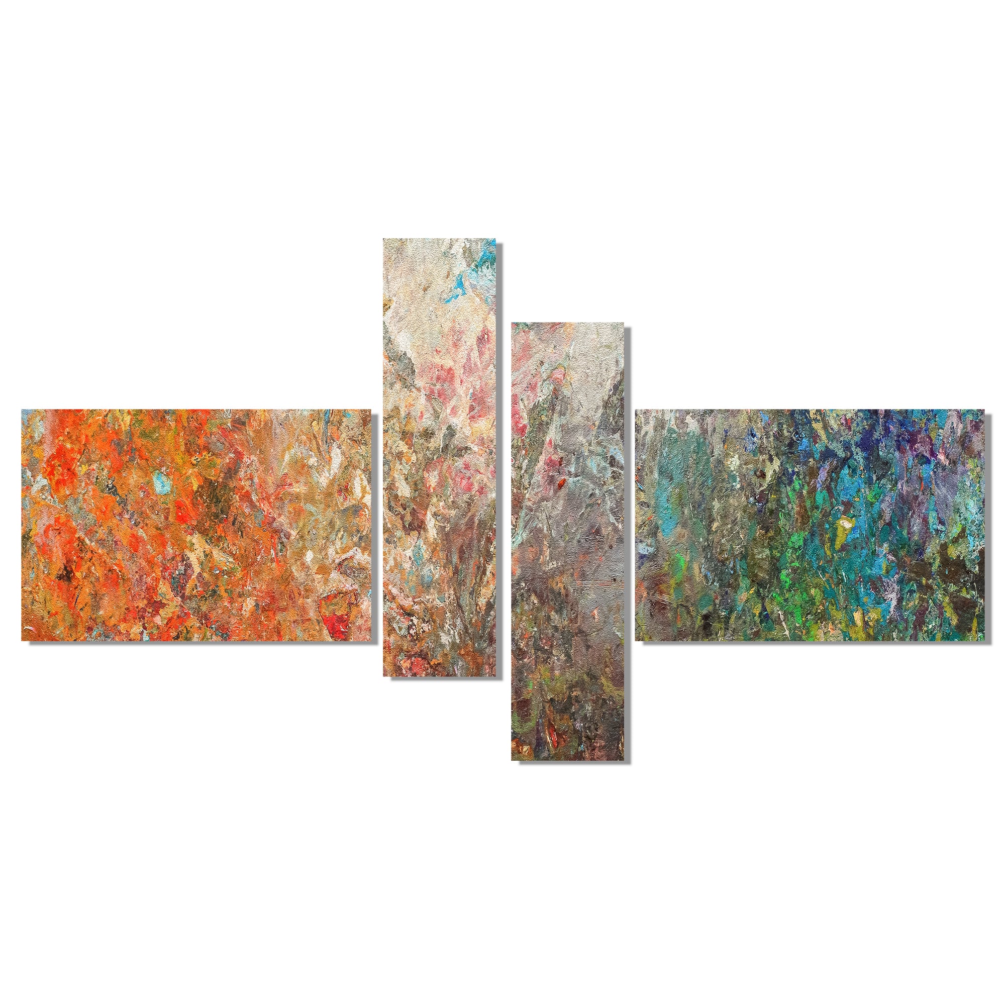 Designart - Board Stained Abstract Art - Abstract Canvas Art Print