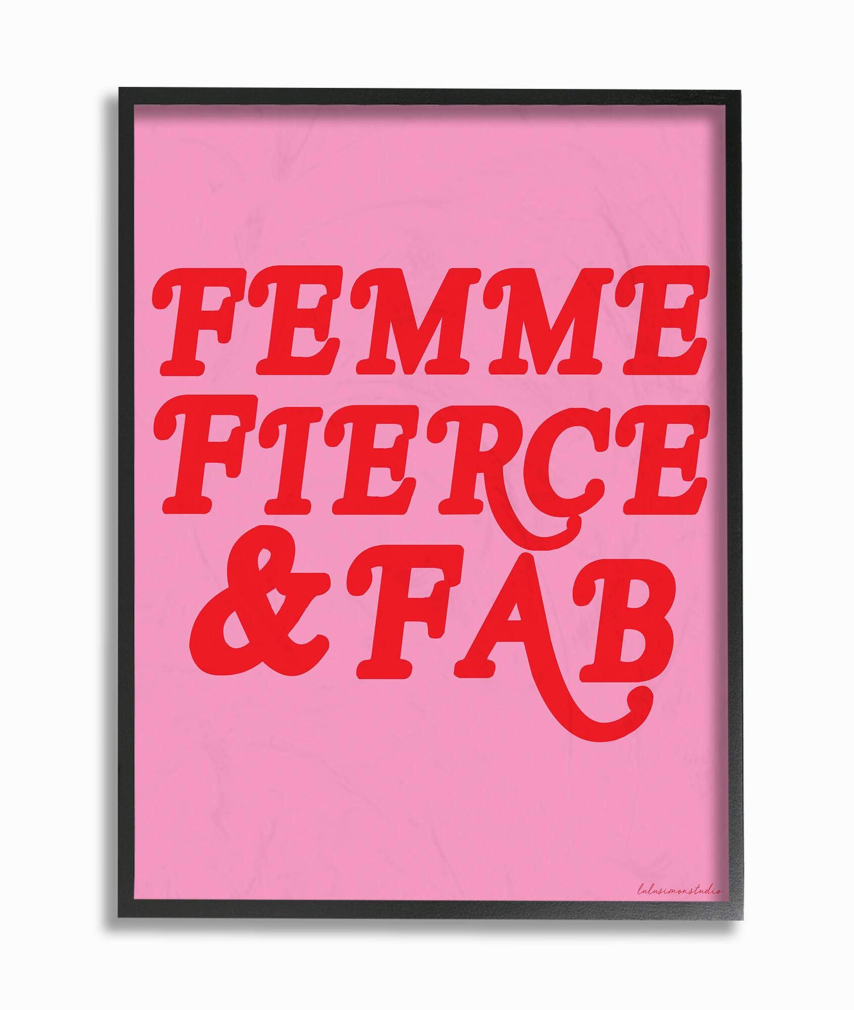 Stupell Industries LulusimonStudio Femme Fierce Wall Art in Black Frame
