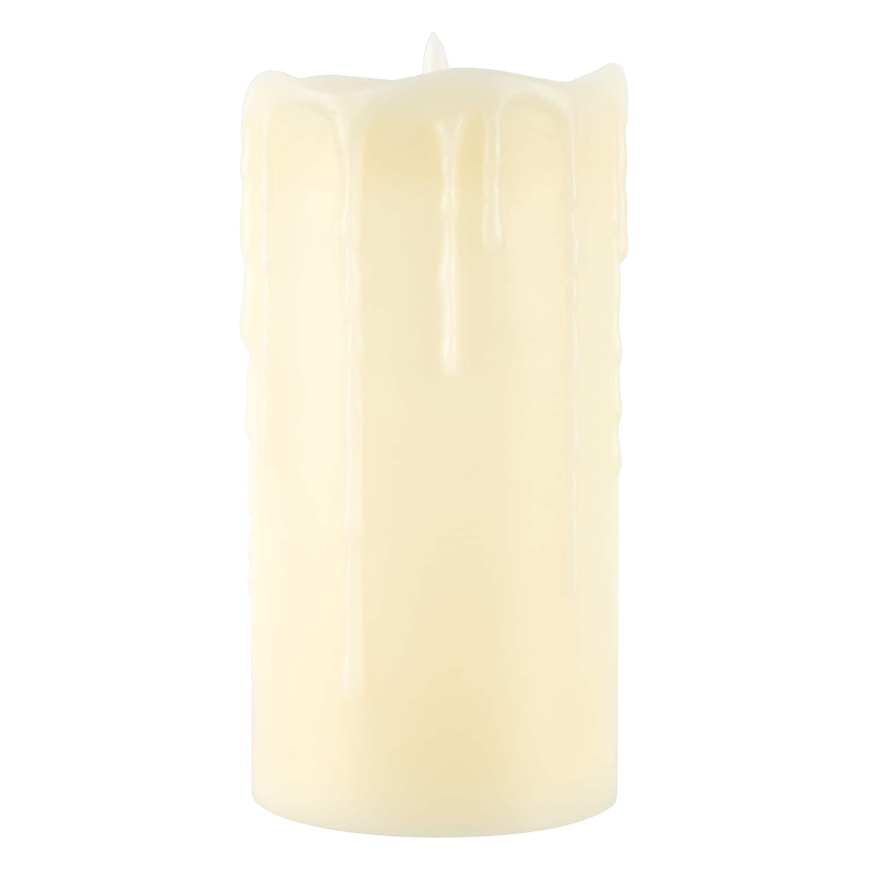 4&#x22; x 8&#x22; Cream Drip LED Pillar Candle by Ashland&#xAE;