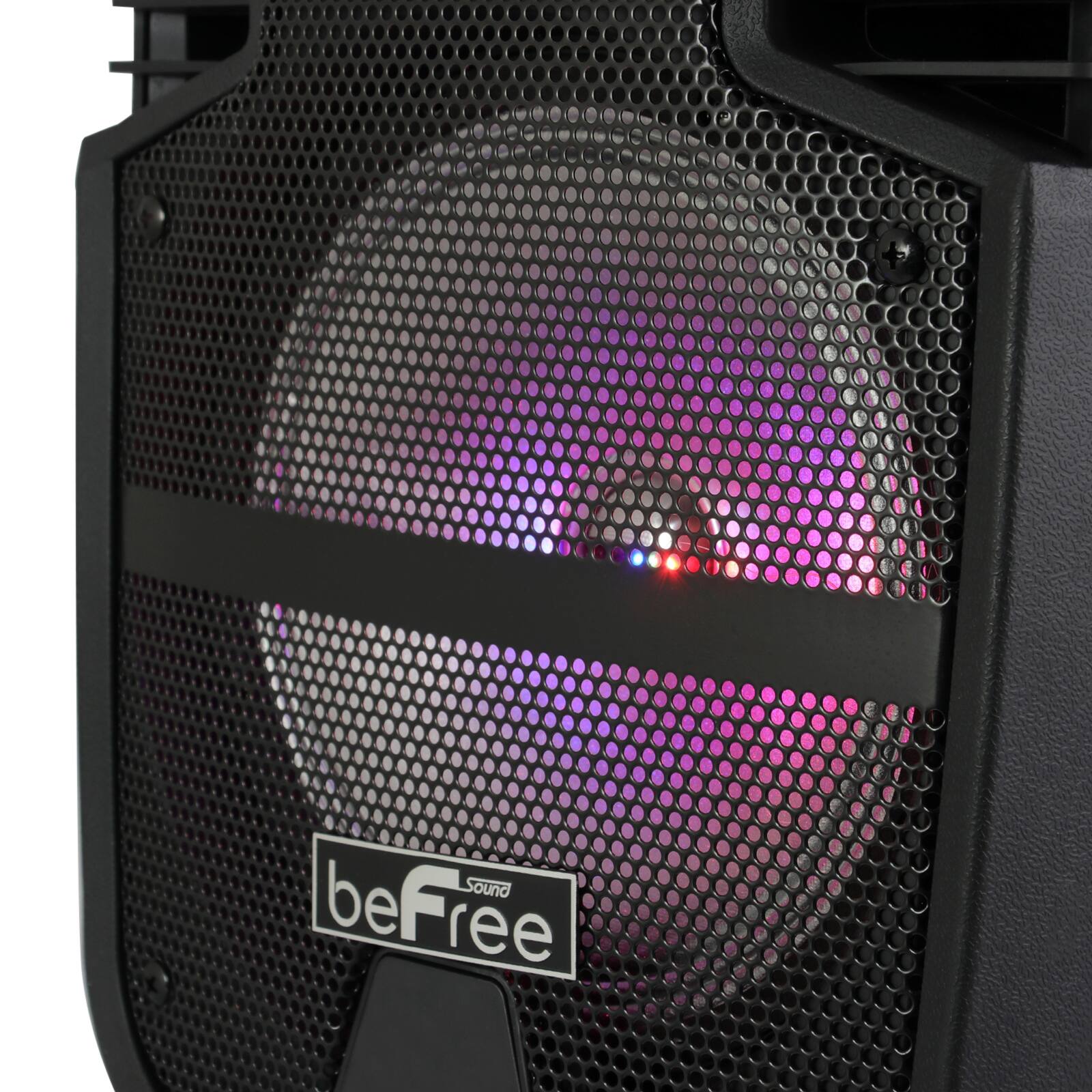 beFree Sound 8" 400 Watt Bluetooth Portable Party PA Speaker System With Illuminating Lights