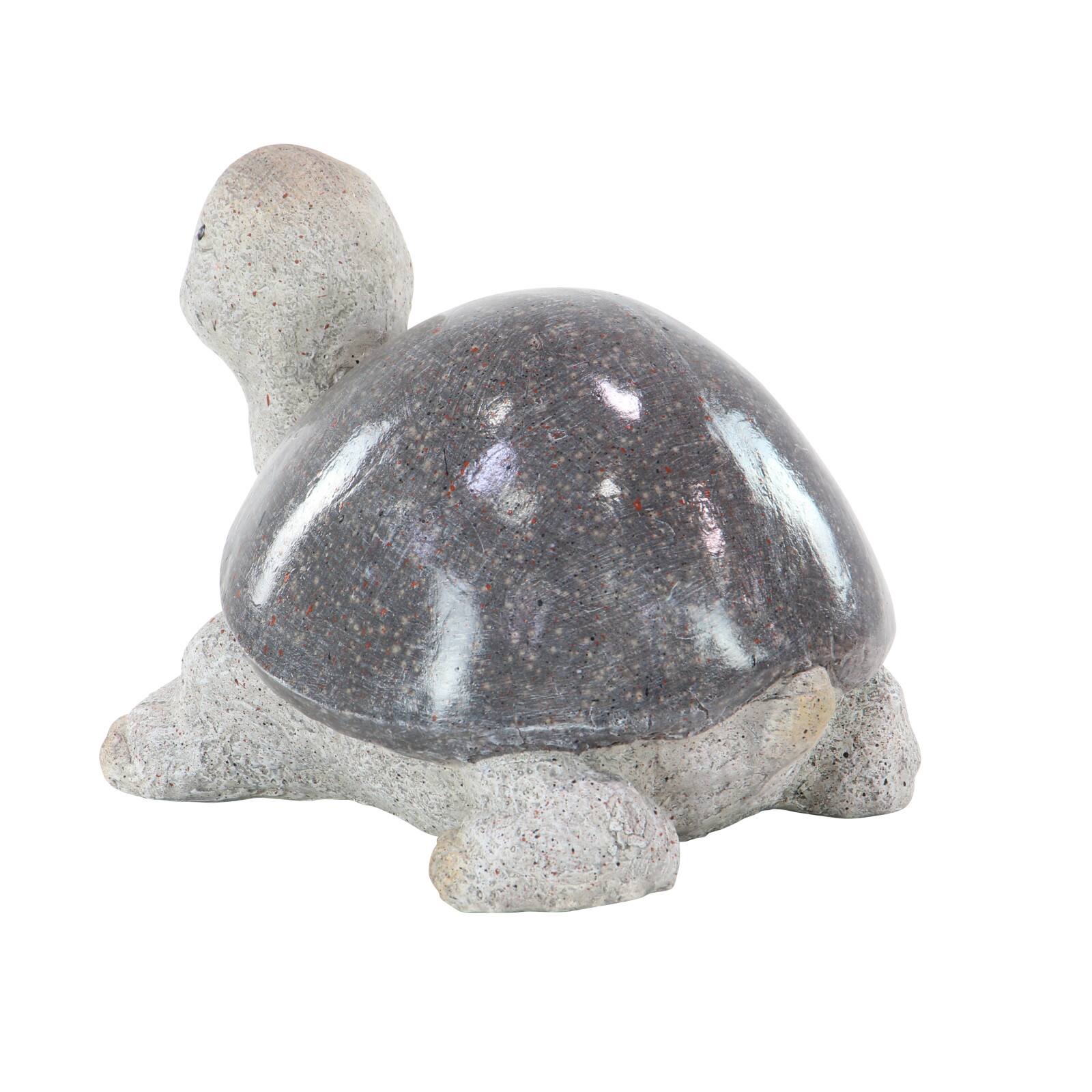 13&#x22; White Polystone Turtle Garden Sculpture