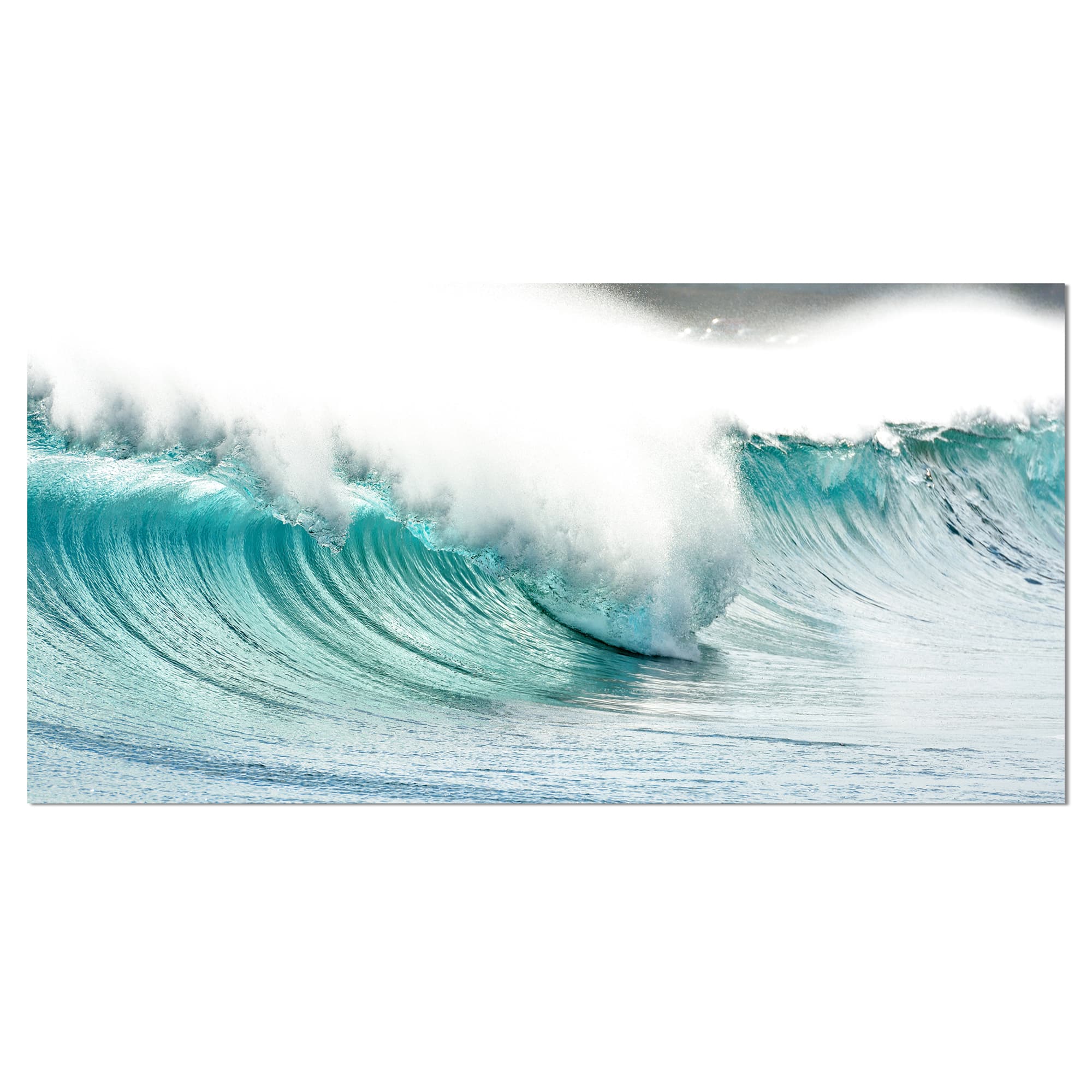 Designart - Massive Blue Waves Breaking Beach - Seashore Canvas Art Print