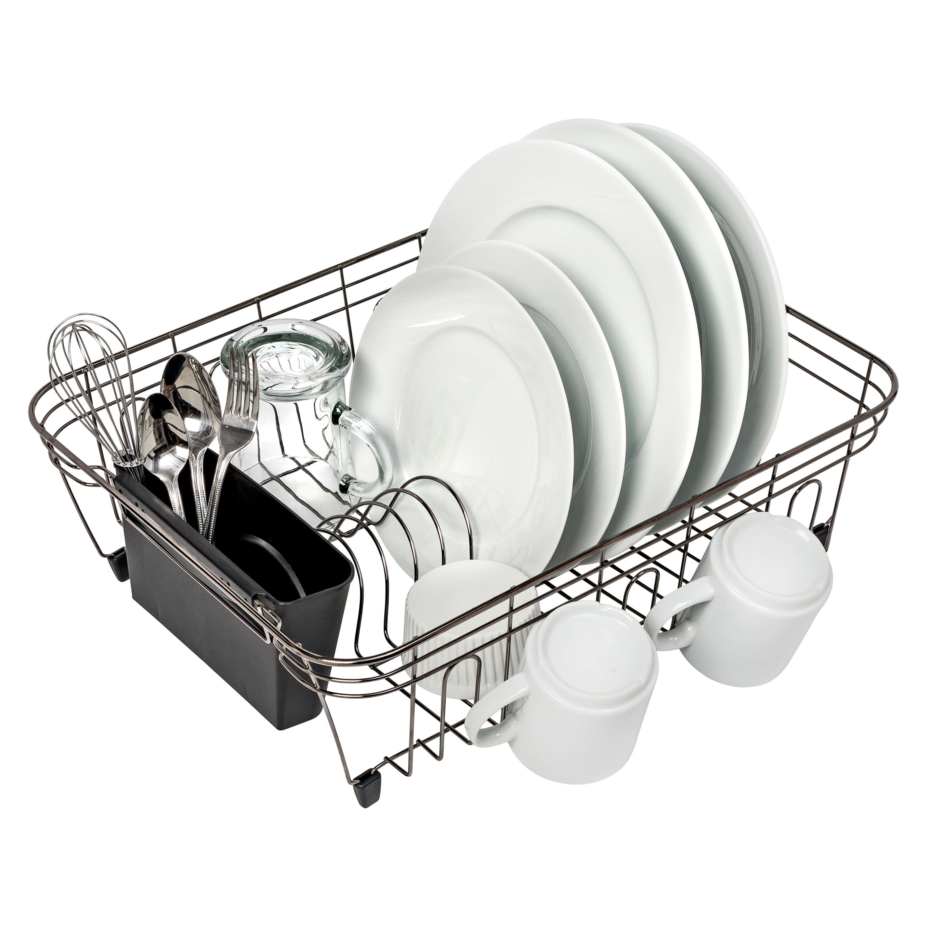 Honey Can Do Chrome With Black Tray Wire Dish Drying Rack