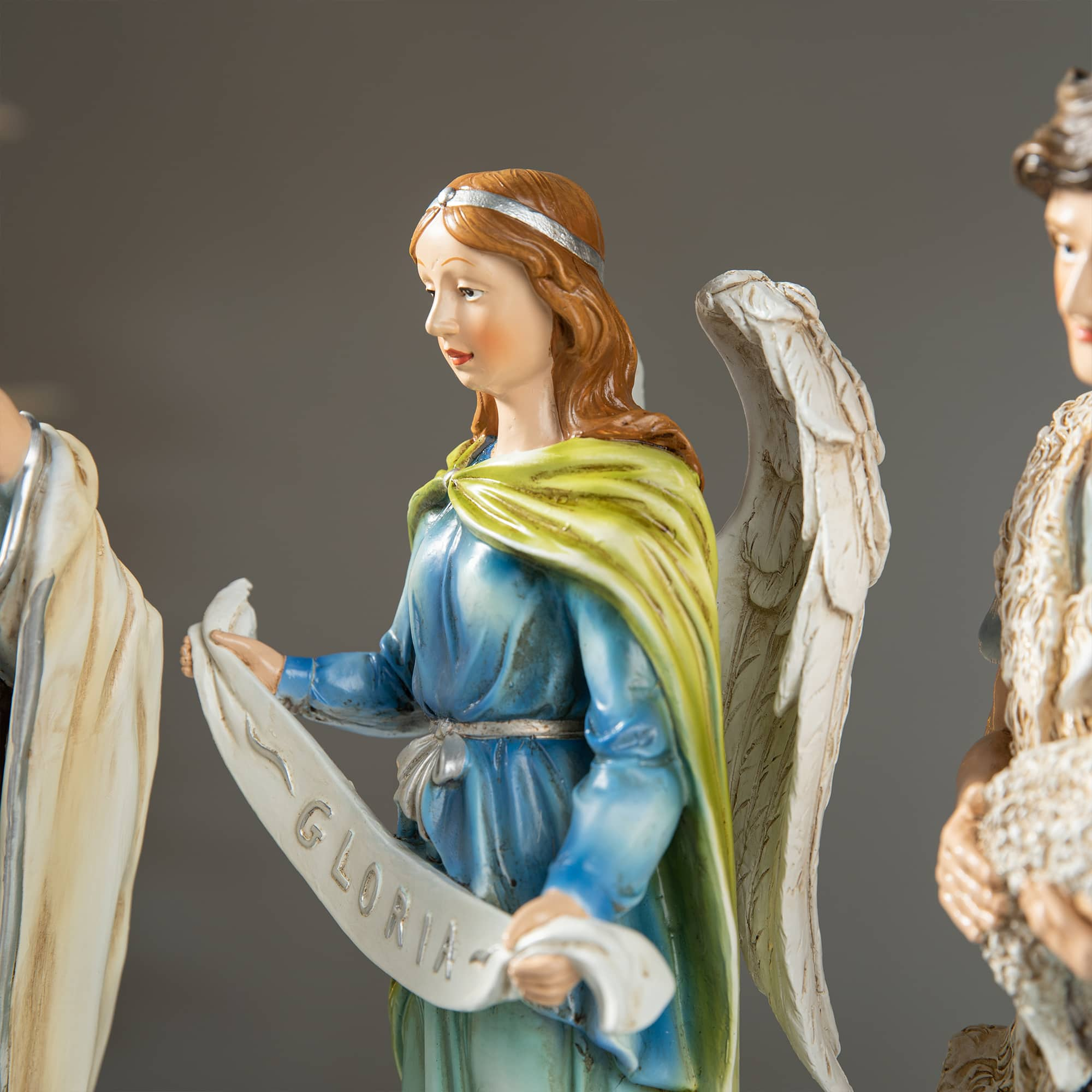 Glitzhome&#xAE; Oversized Deluxe Blue Resin Nativity Figurine Set