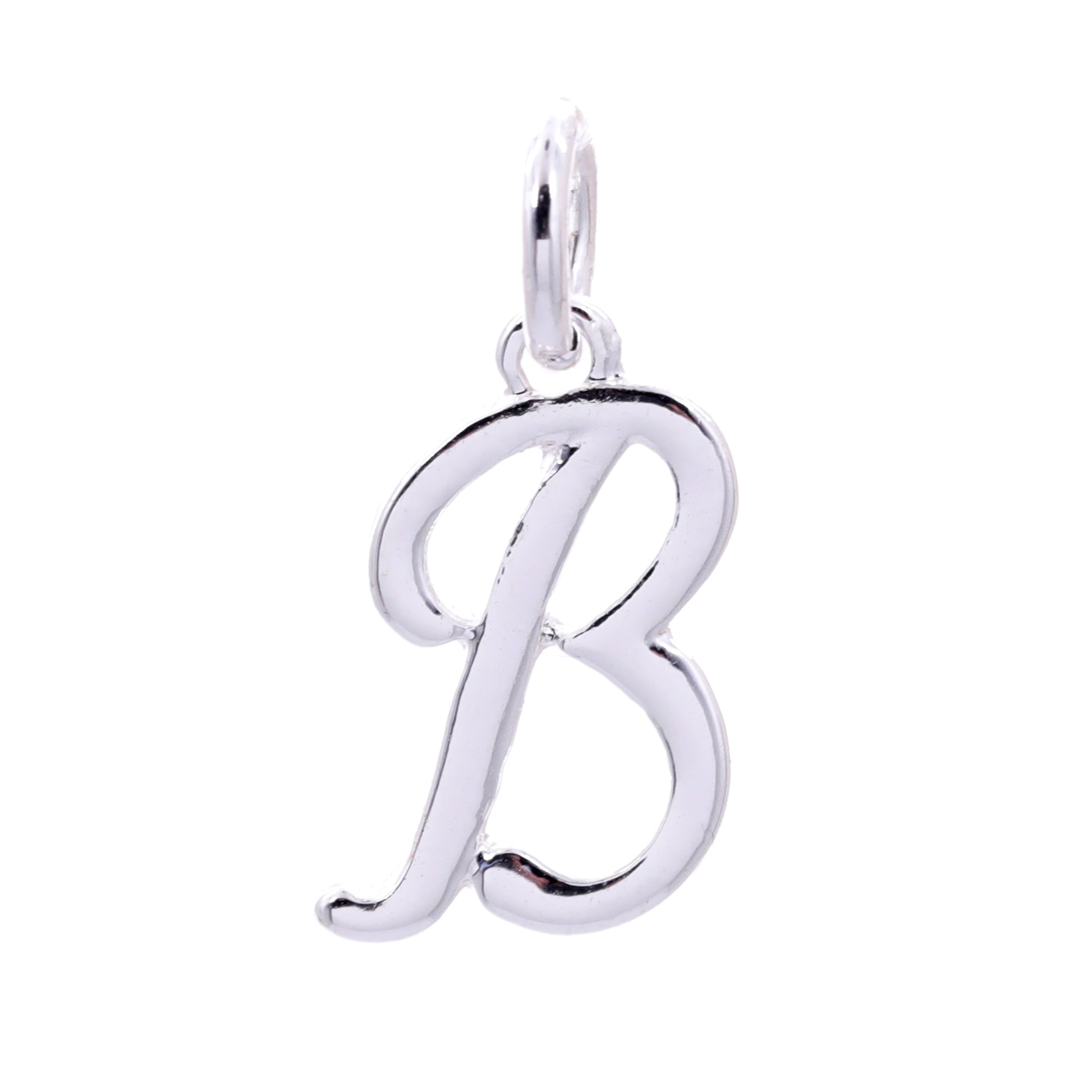 Silver Plated Script Letter Charm by Bead Landing&#x2122;