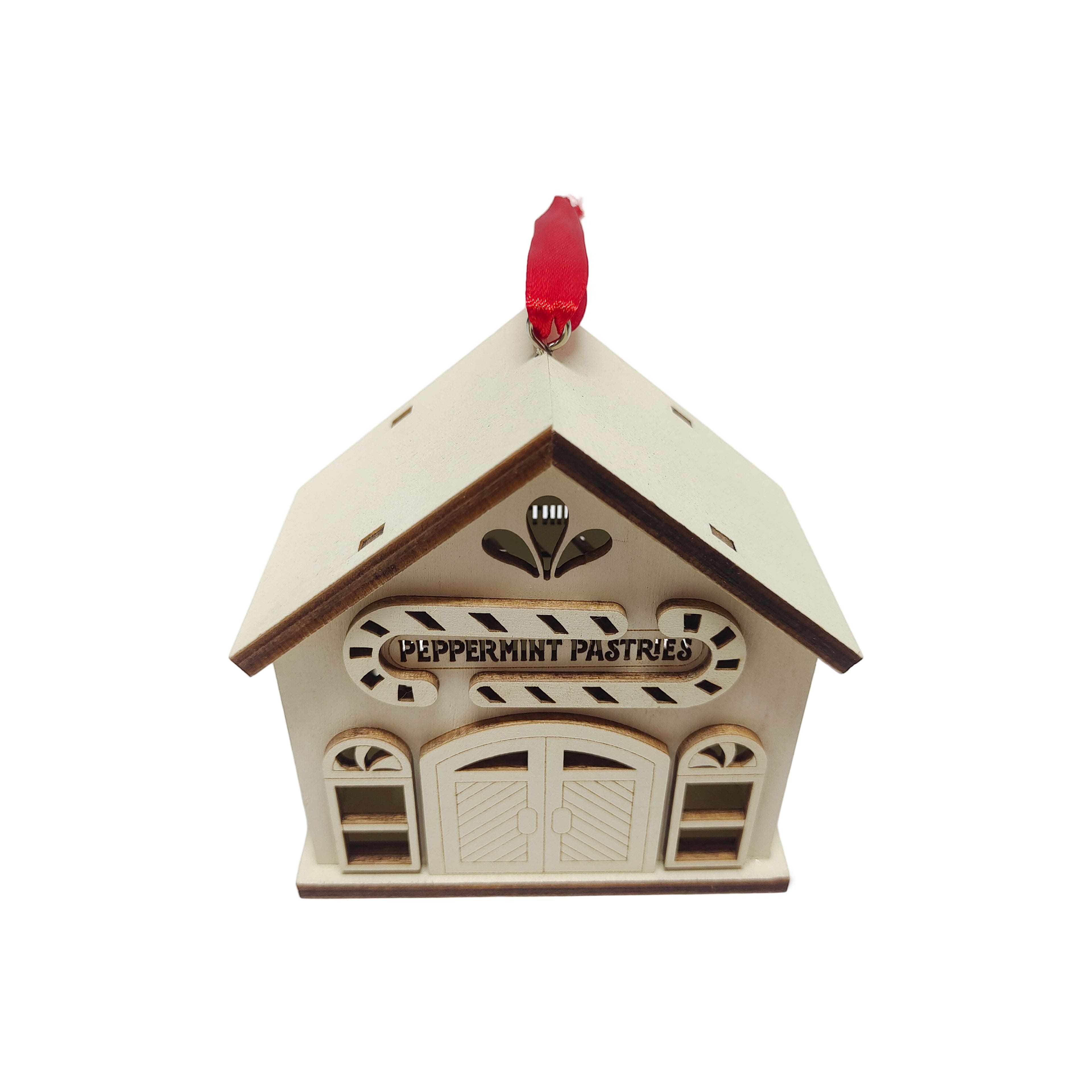 3.75&#x22; Peppermint Pastries Shop DIY LED Wood Ornament by Make Market&#xAE;