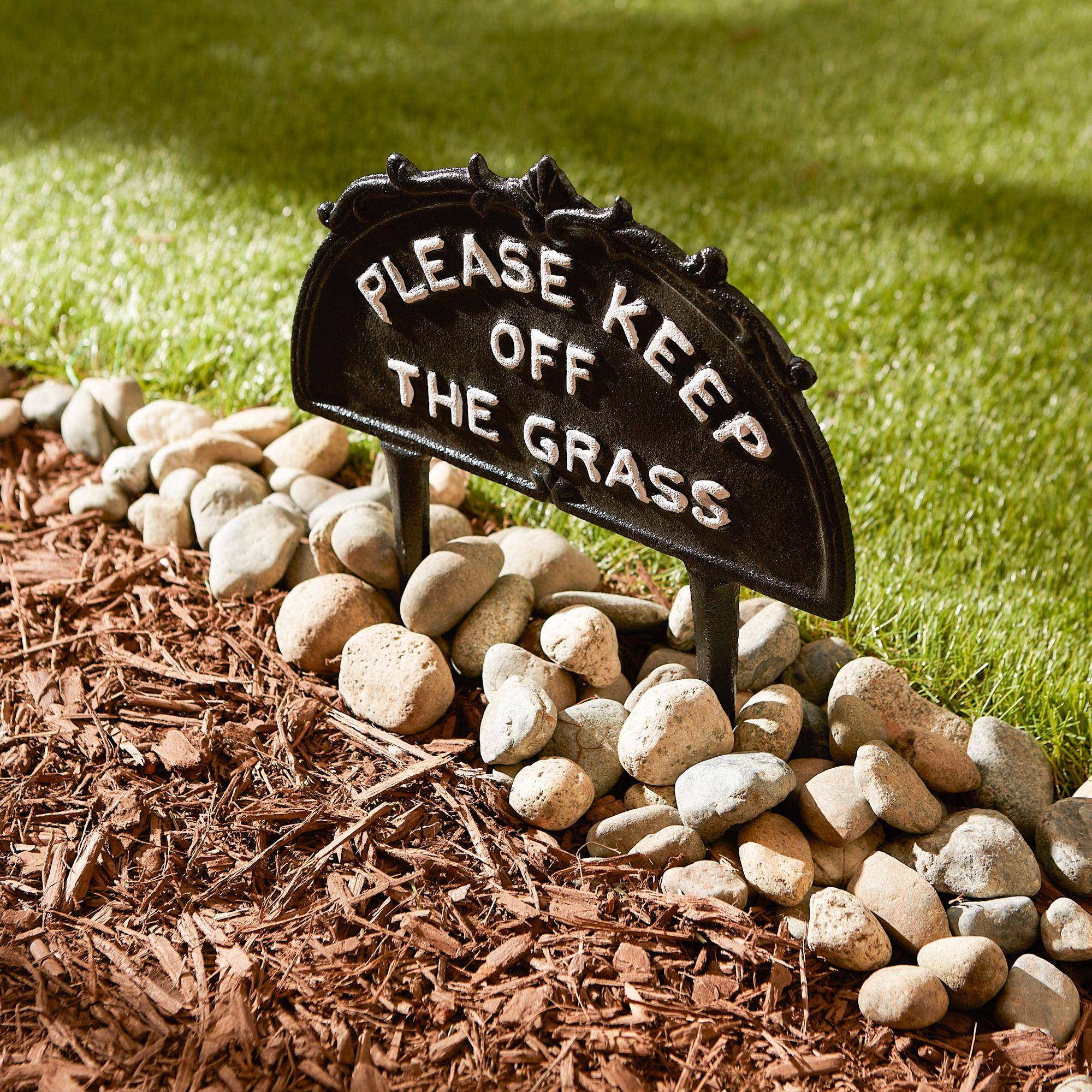 10" Please Keep Off The Grass Garden Stake