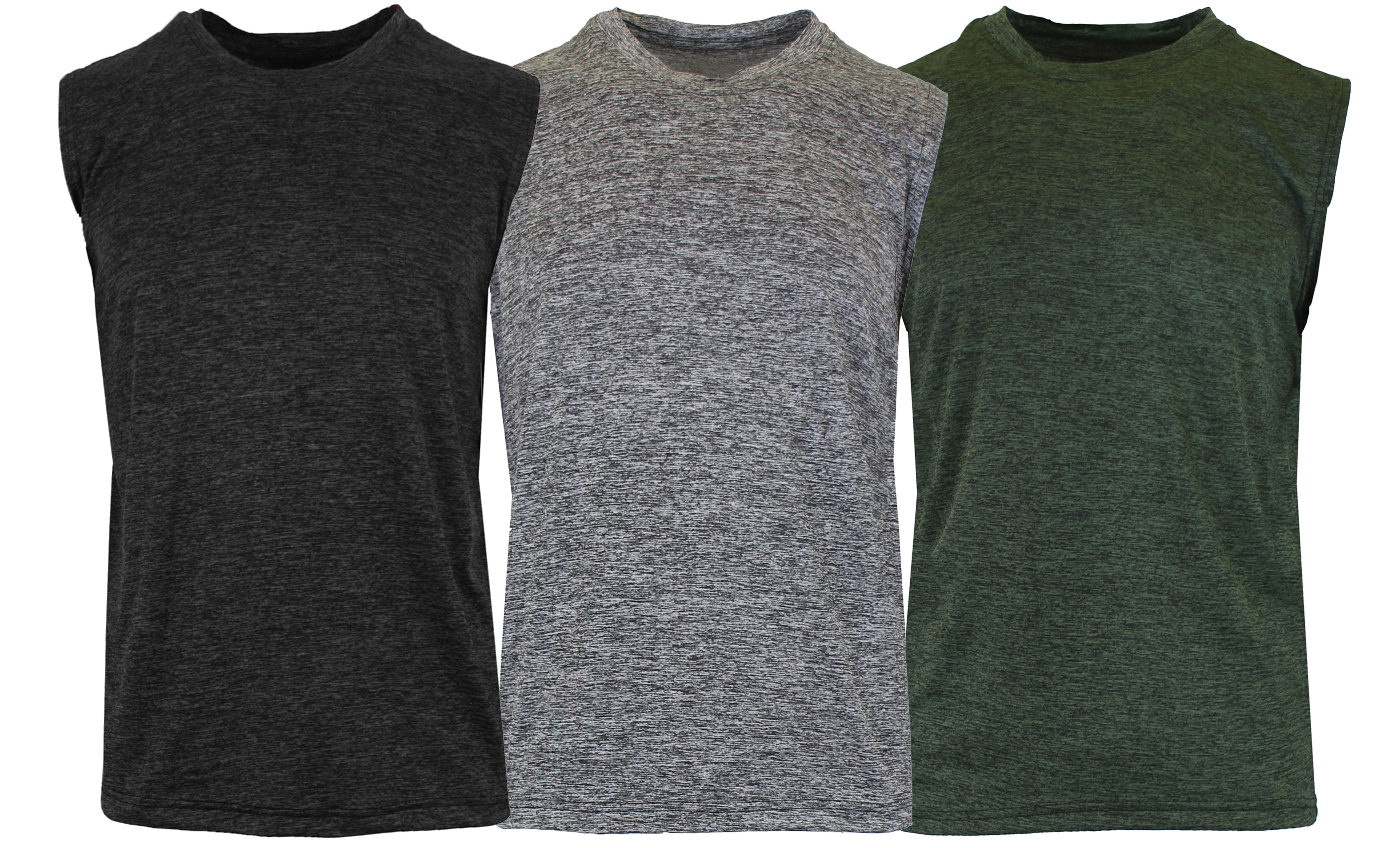 Galaxy By Harvic Moisture-Wicking Performance Men&#x27;s Muscle Tank T-Shirt 3 Pack