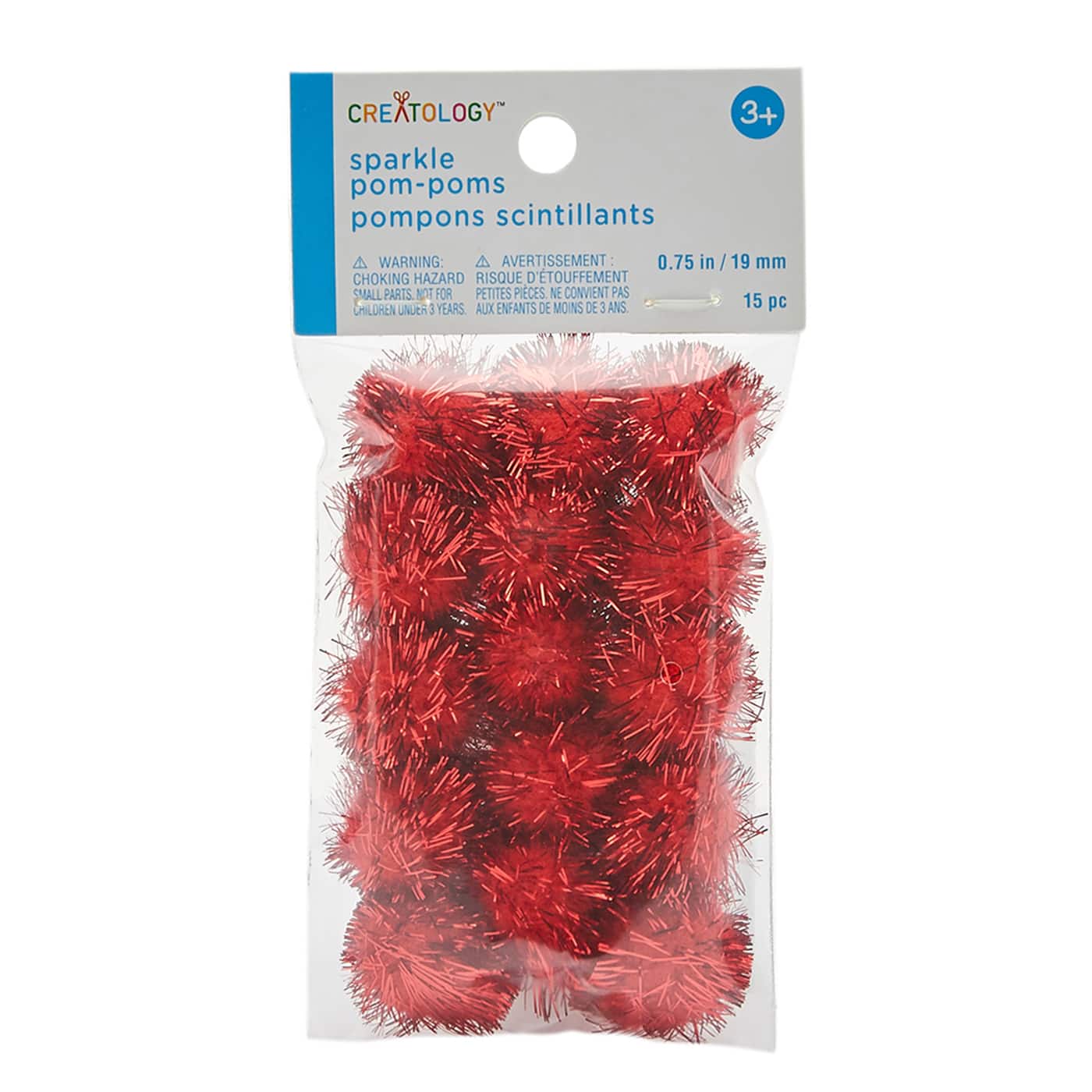 24 Packs: 15 ct. (360 total) 3/4&#x22; Sparkle Pom Poms by Creatology&#x2122;