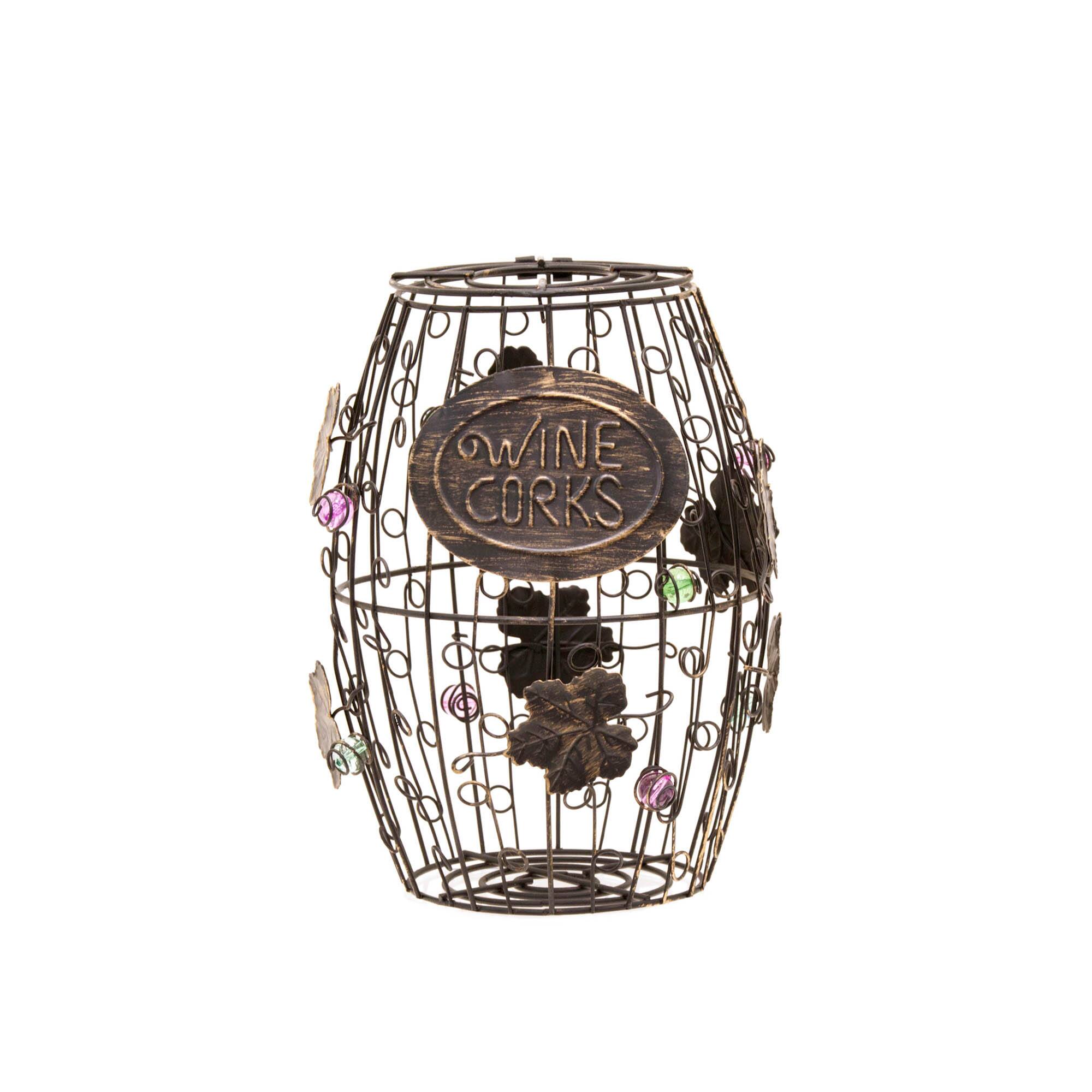 Mind Reader Bronze Wine Barrel Cork Holder