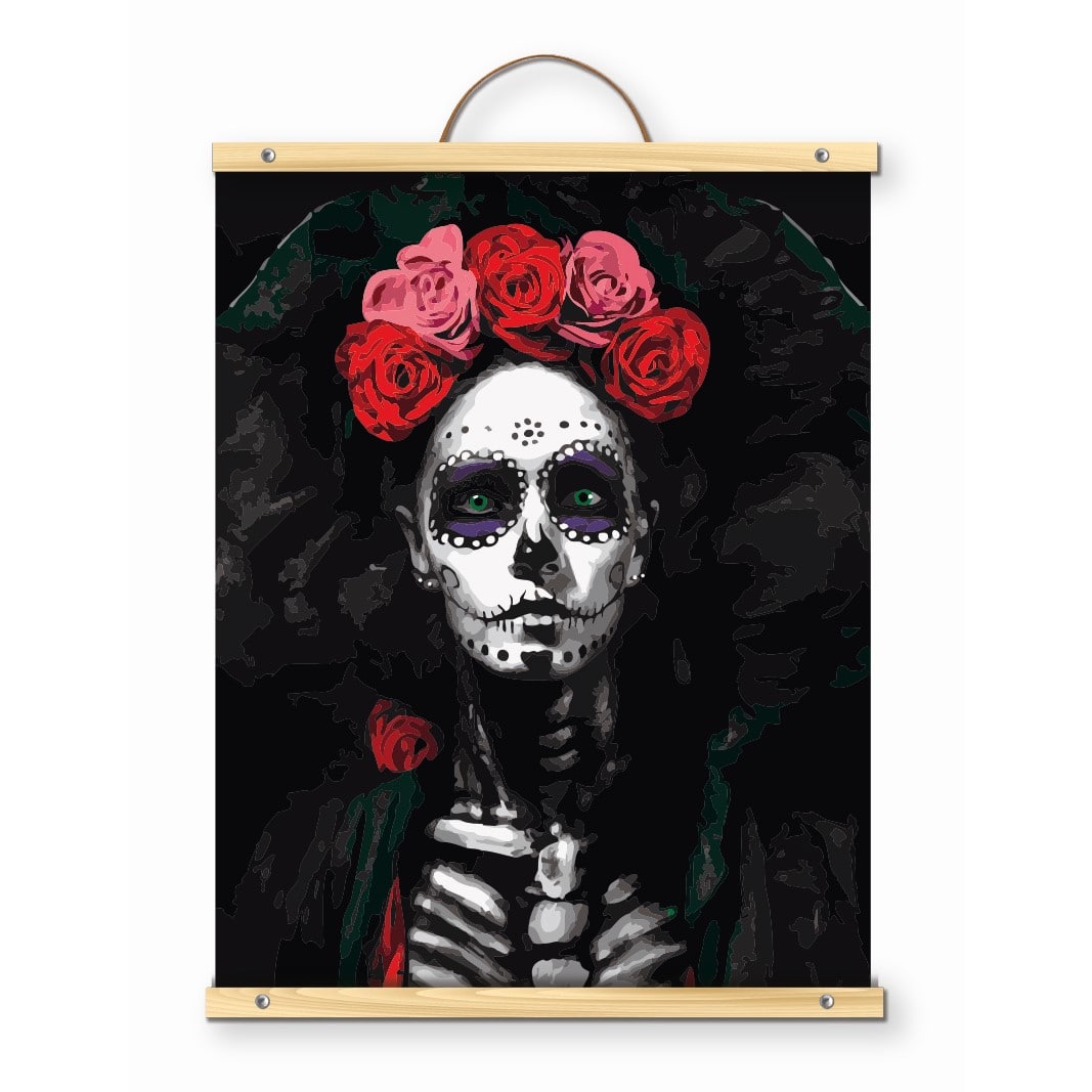 16&#x22; x 20&#x22; Day of the Dead Paint-by-Number Kit with Wood Display Hanger by Artist&#x27;s Loft&#xAE;