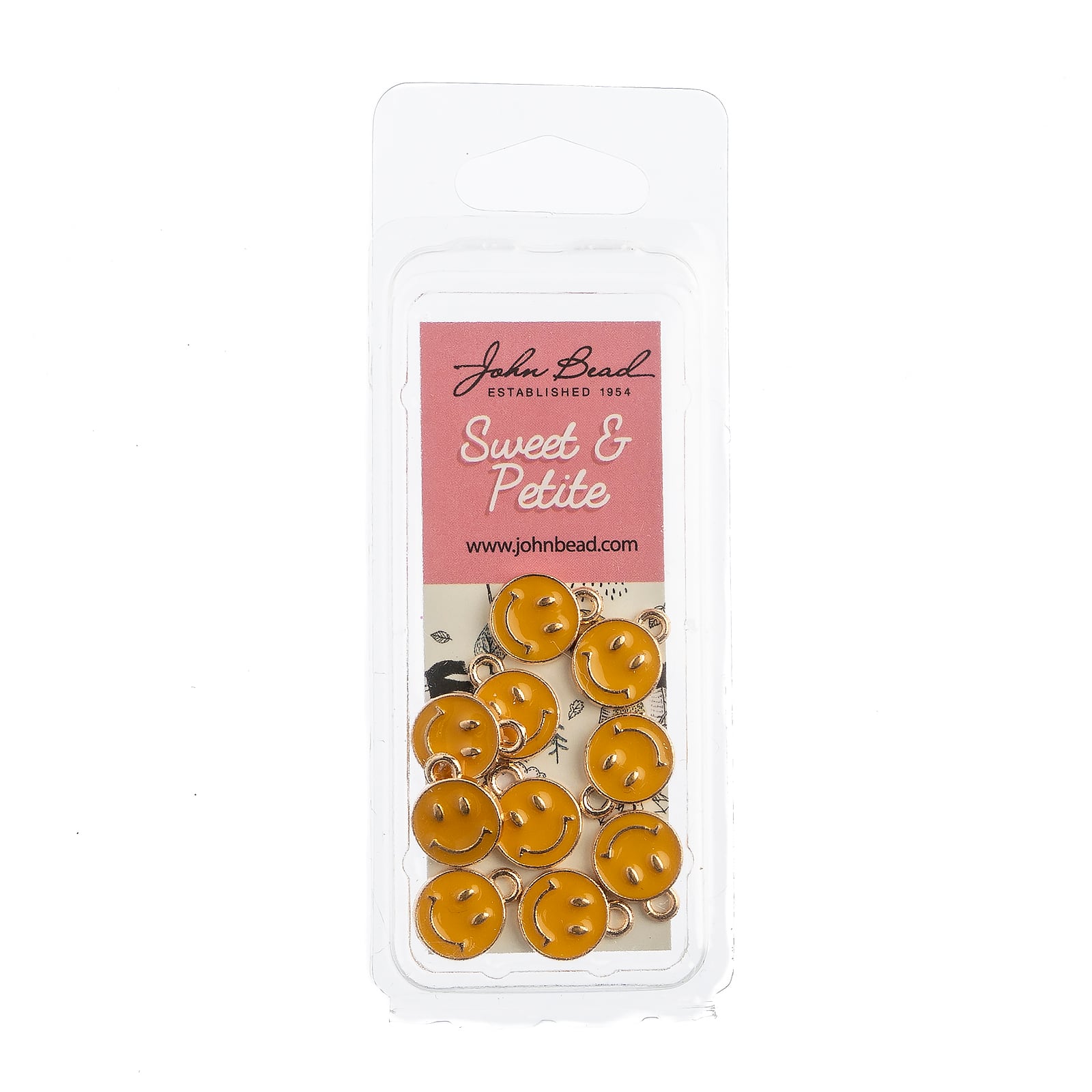 John Bead Sweet & Petite Happy Face Charms, 10ct.