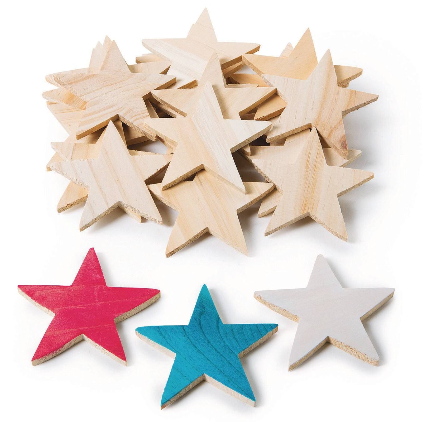 S&S® Worldwide 3.75" Wooden Star, 25ct.