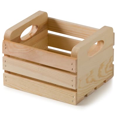 ArtMinds® Small Wood Crate With Cutout Handles image