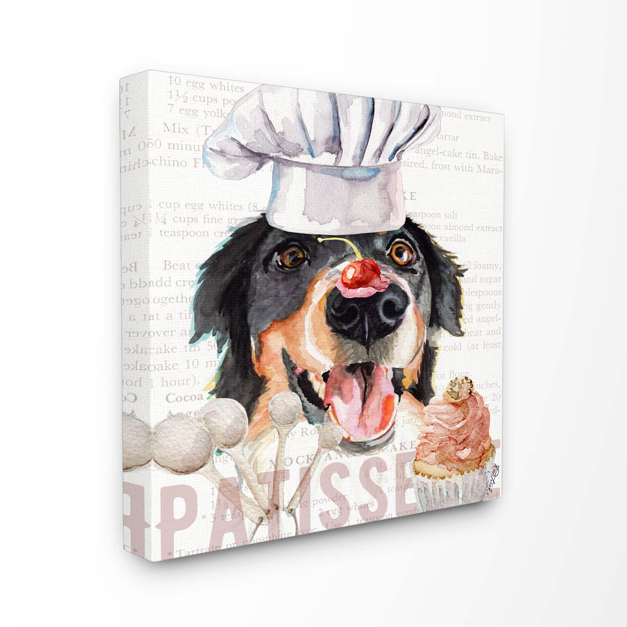 Stupell Industries Mountain Dog Kitchen Bakery Pet Watercolor Painting Canvas Wall Art